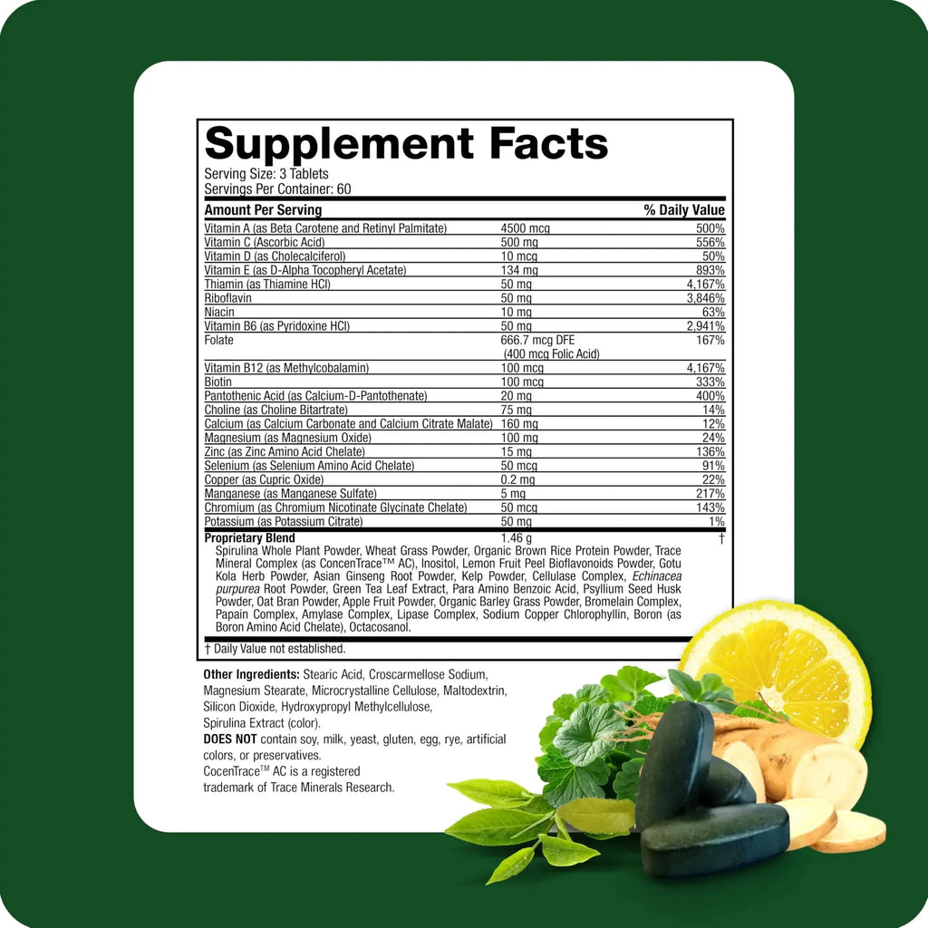 Life's Fortune Multivitamin & Mineral Supplement, Daily Natural Energy Source for Men & Women, with Superfood Greens Life's Fortune Au supplements
