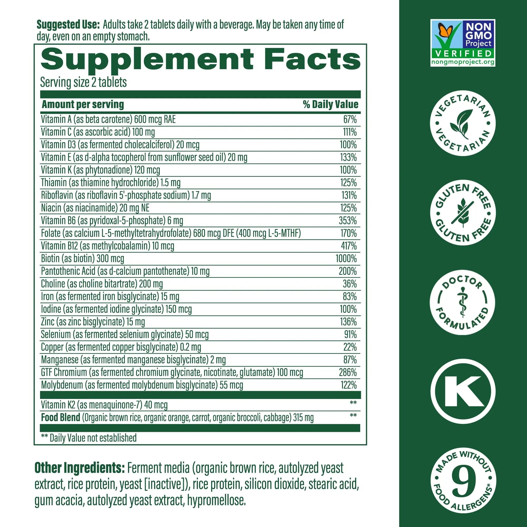 MegaFood Women's Advanced Multivitamin for Women - Doctor-Formulated With Iron, Choline, Vitamin D, Vitamin C & Zinc - Brain Health MegaFood Au supplements