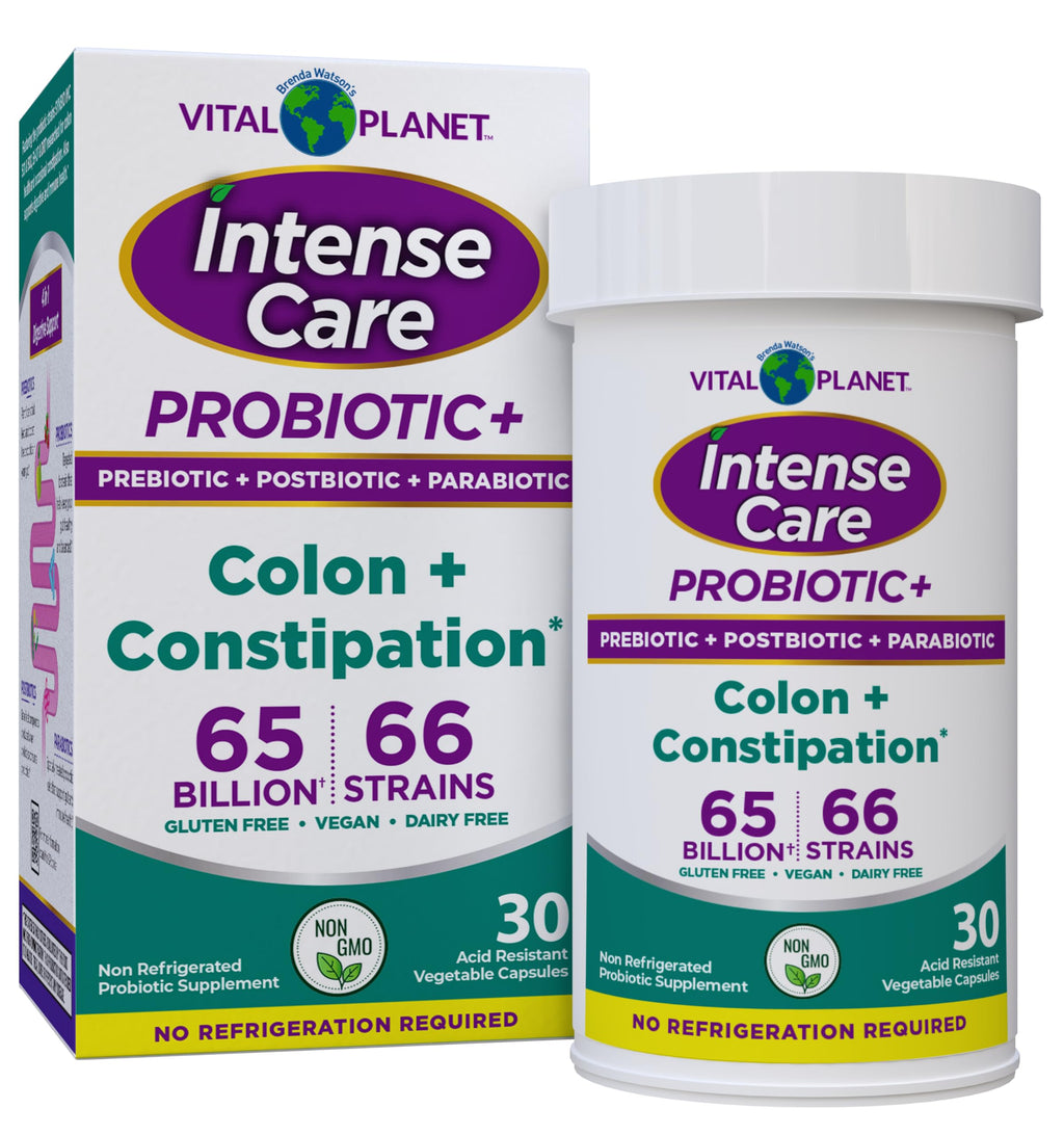 Vital Planet - Intense Care Colon & Constipation Probiotics Plus Organic Prebiotics, Postbiotics, Parabiotics, Complete 4-in-1 Health Supplement for Adults, 65 Billion CFU, 66 Strains, 30 ct Vital Planet Au supplements