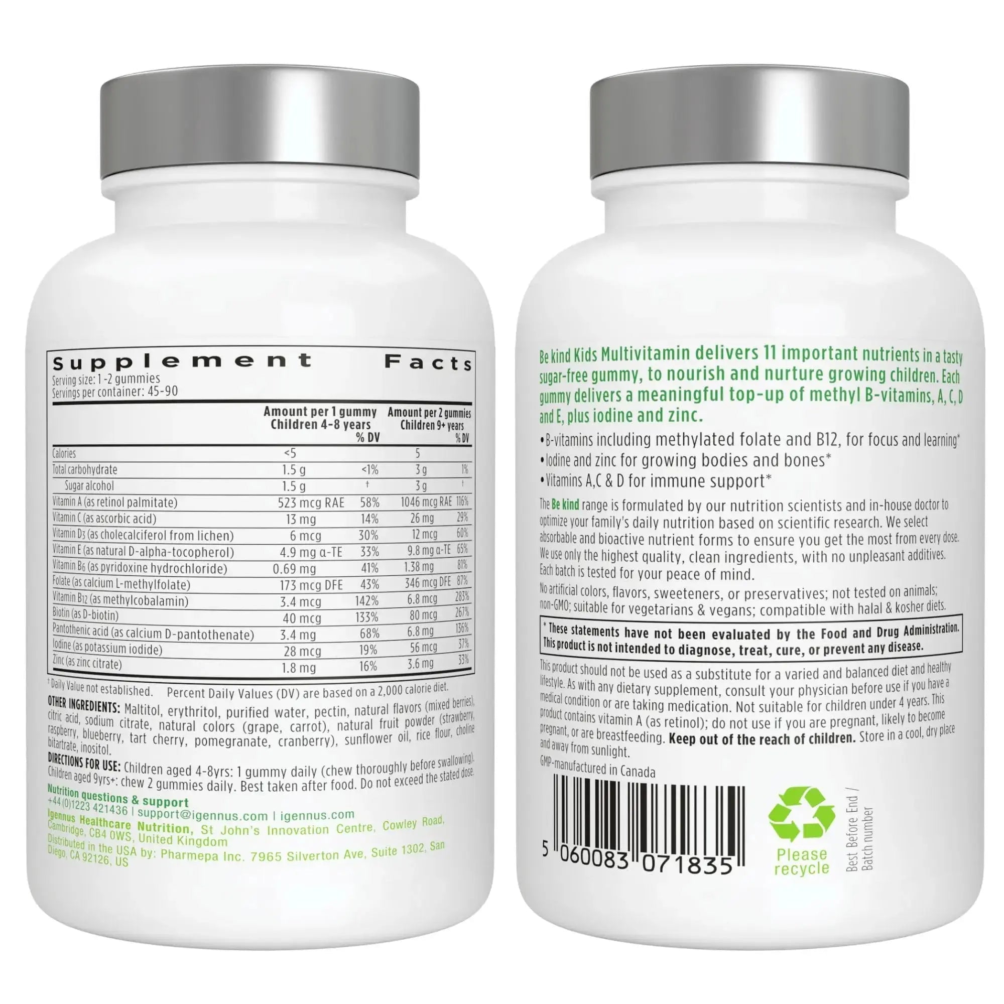 Vegan Omega-3 Algae Oil + Advanced Kids Multivitamin Gummy Bundle, High Concentration DHA & EPA + Vitamin A, B, C, D3 & E Igennus Healthcare Nutrition Au supplements