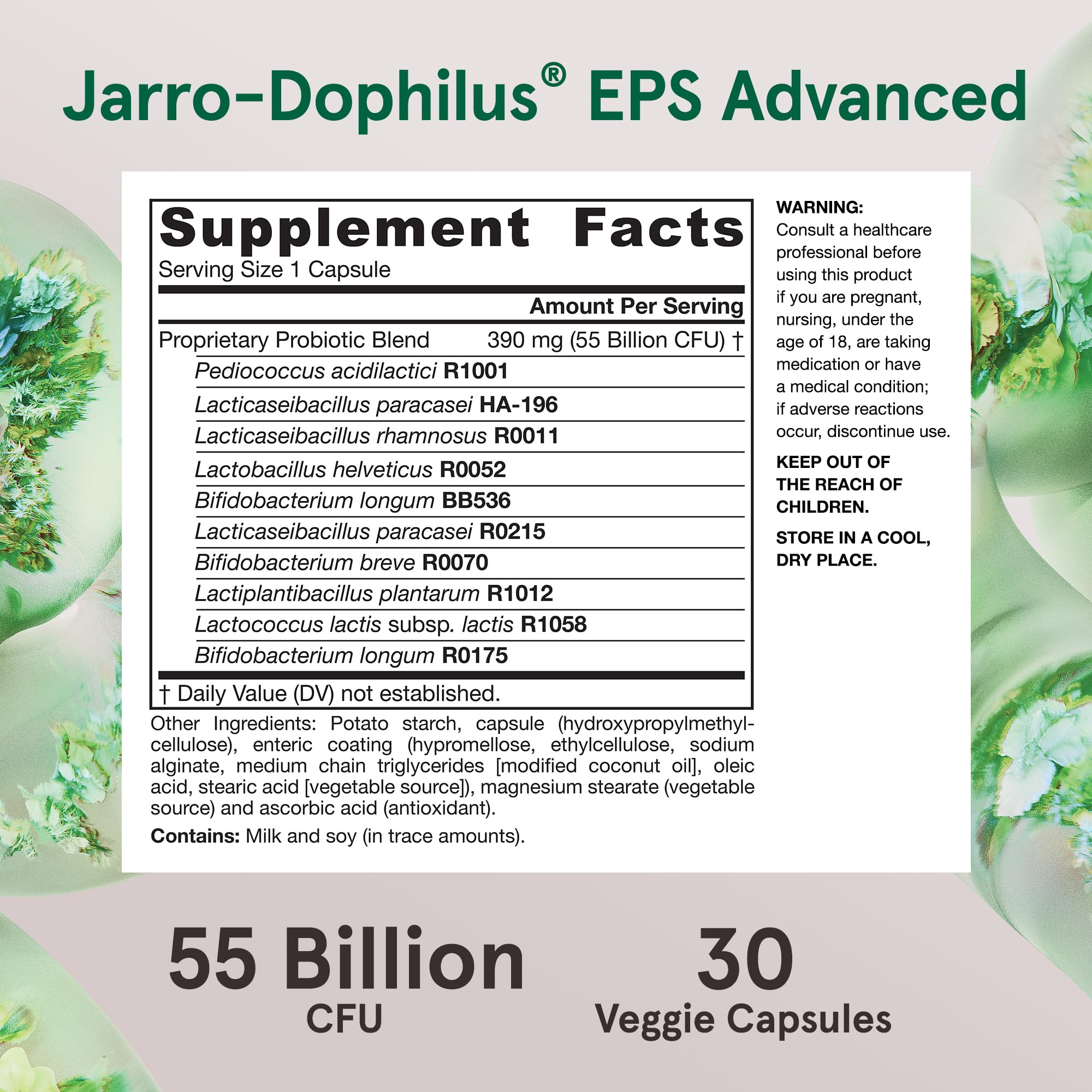 Jarrow Formulas Jarro-Dophilus EPS Advanced, 55 Billion CFU Probiotics, Digestive Support for Adults, 30 Probiotic Supplement Veggie Capsules, Up to 30 Day Supply Jarrow Formulas Au supplements