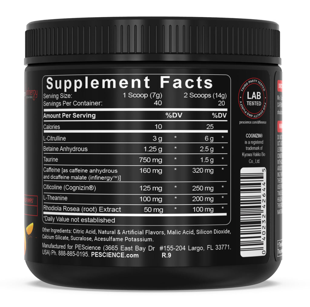 PEScience Prolific Pre Workout Powder for Men & Women with L-Citrulline Nitric Oxide Booster, Energy Powder & Nootropic for Focus – Preworkout Without Beta Alanine – 40 Scoops, Mango Splash PEScience Au supplements