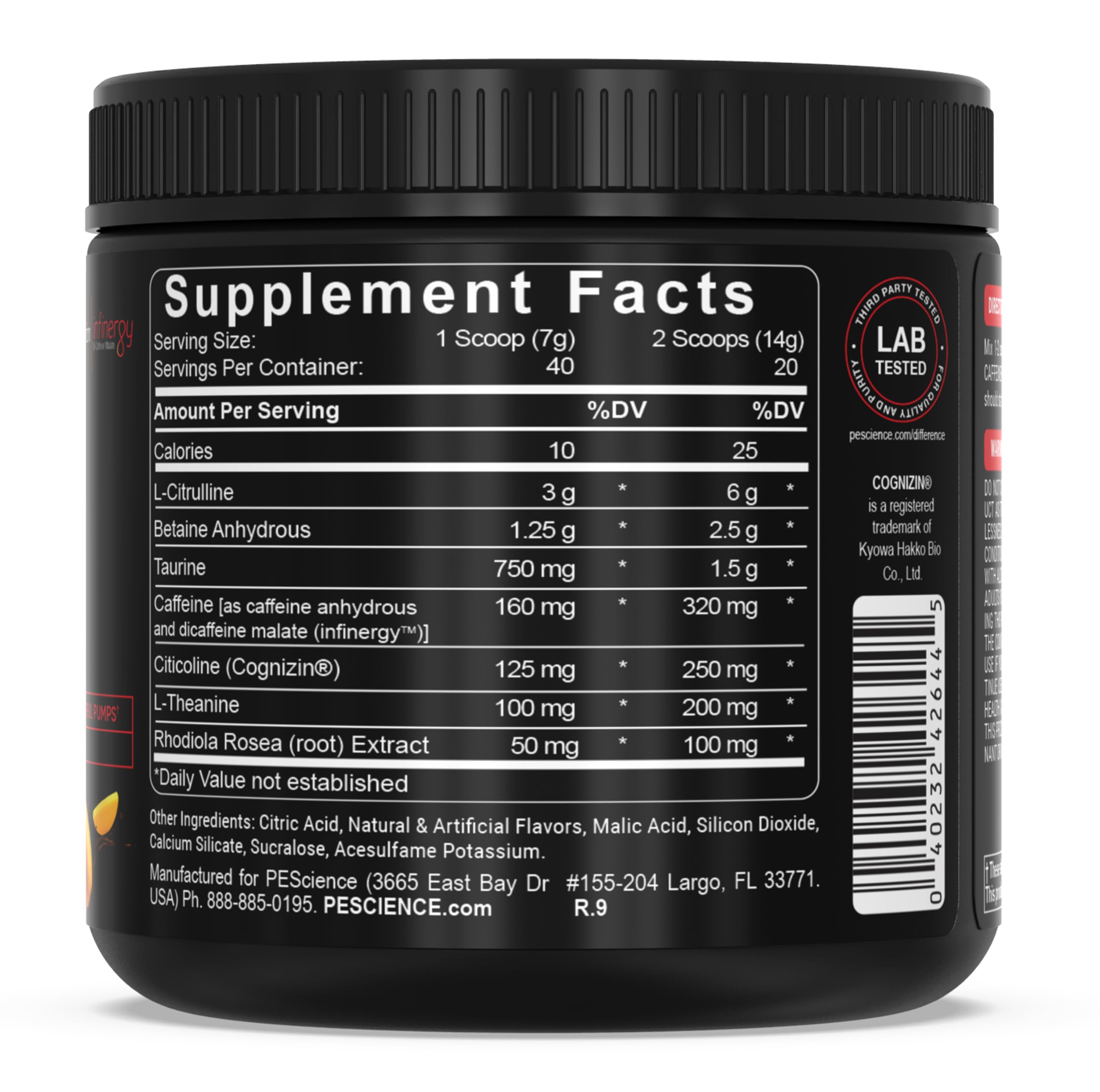 PEScience Prolific Pre Workout Powder for Men & Women with L-Citrulline Nitric Oxide Booster, Energy Powder & Nootropic for Focus – Preworkout Without Beta Alanine – 40 Scoops, Mango Splash PEScience Au supplements