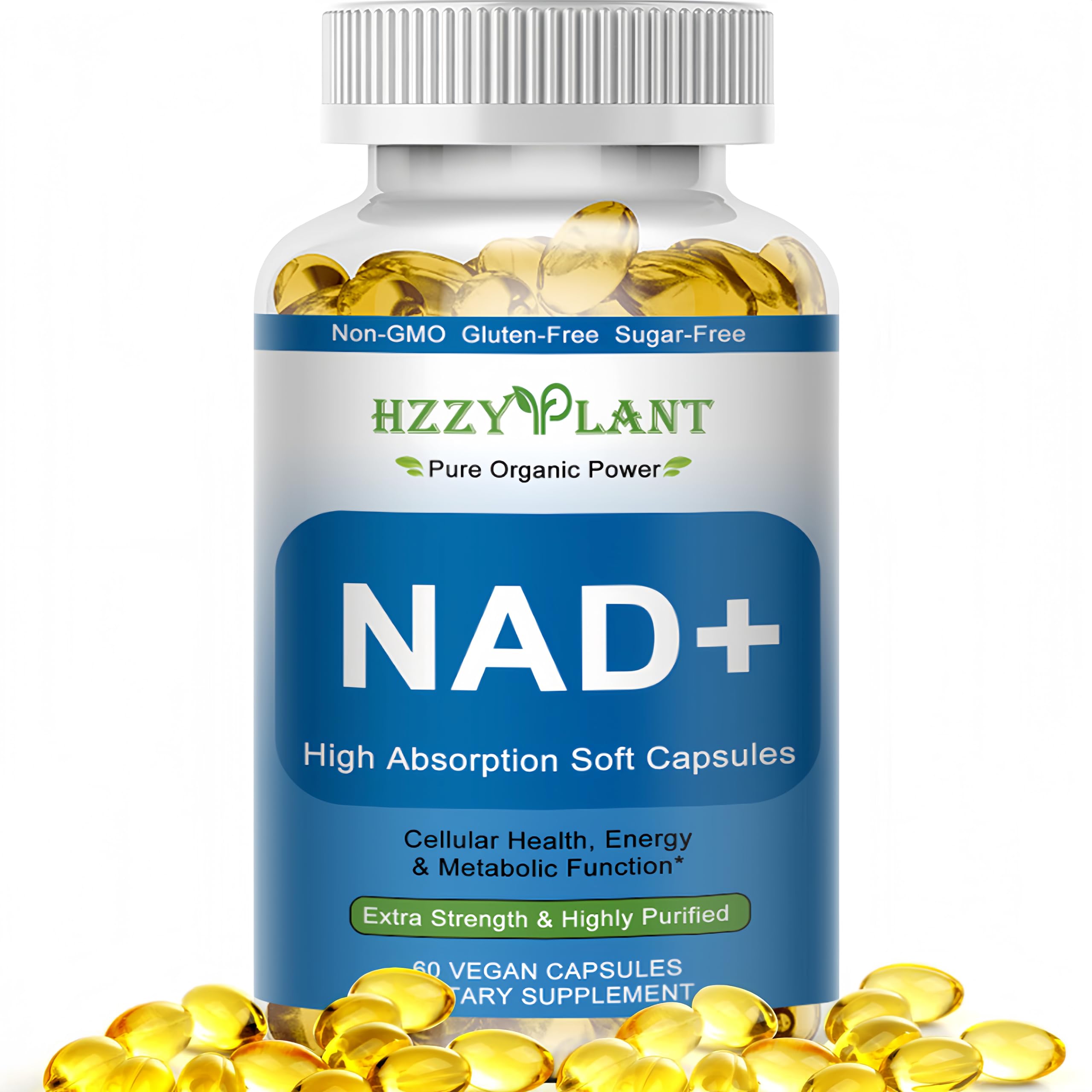 HZZYPLANT NAD+ Supplement, High Absorption NAD Supplements for Women for Cellular Energy Immune Focus Health, NAD Resveratrol Softgel Capsules, NAD Liquid Softgels Supplement, Non-GMO, 2 Month Supply HZZYPLANT Au supplements
