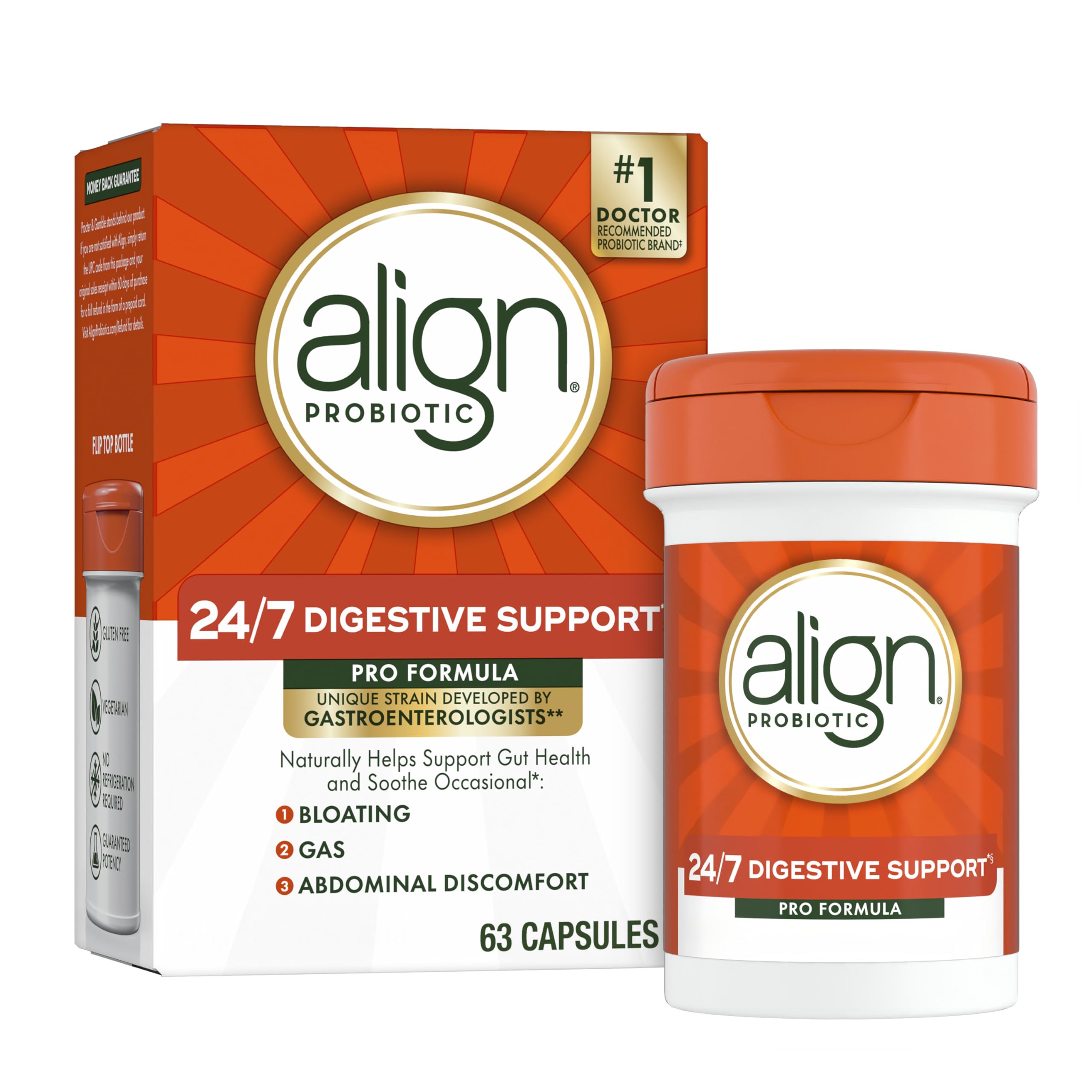 Align Probiotic, Pro Formula, Probiotics for Women and Men, Probiotics for Digestive Health, Men and Womens Probiotic Capsules Help Relieve