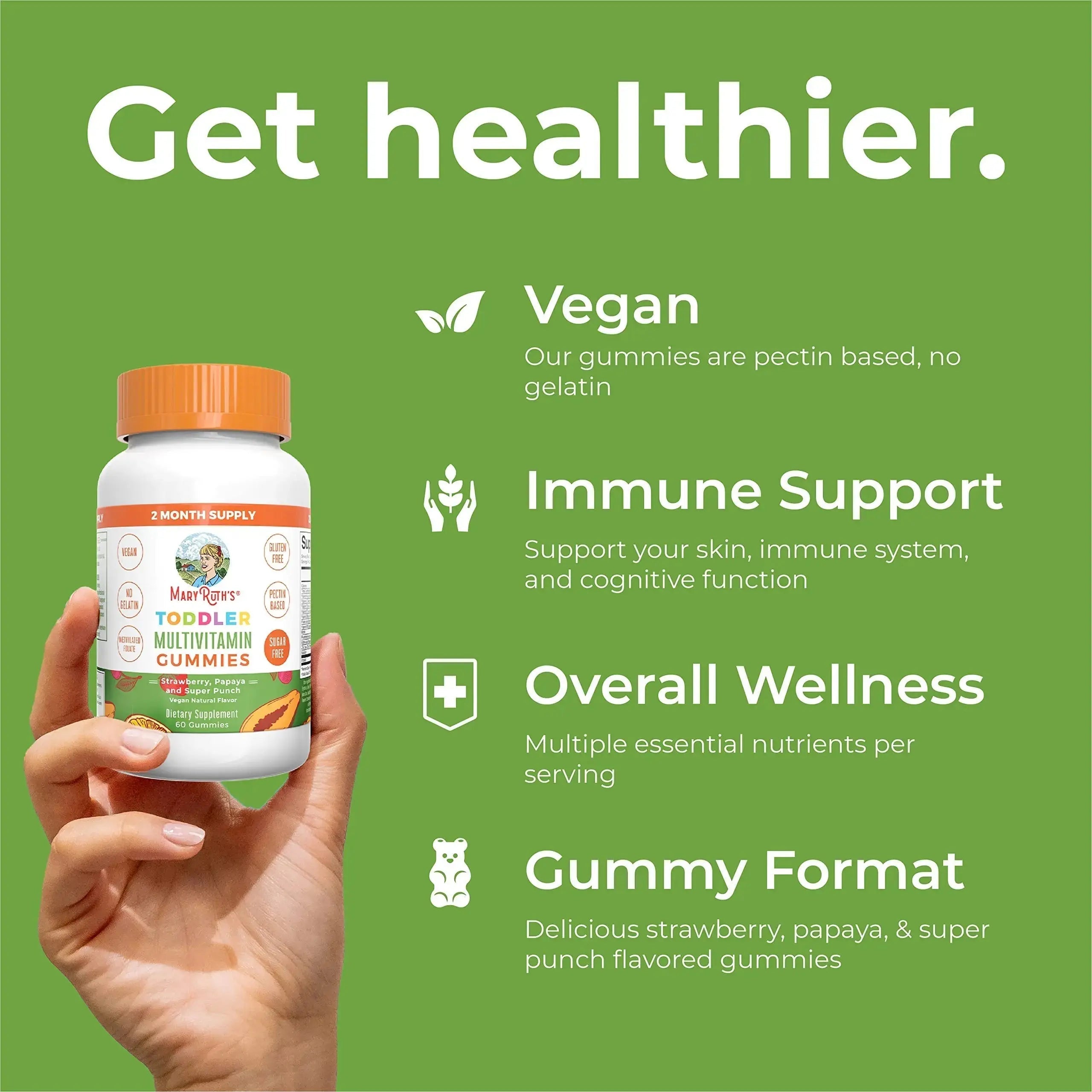 MaryRuth Organics Sugar Free Vitamin Gummies for Kids Age 2 | 2 Month Supply Multivitamin with Vitamin C, D3, Zinc | 1 Gummy Per Day | Toddler Vitamins MaryRuth Organics Au supplements