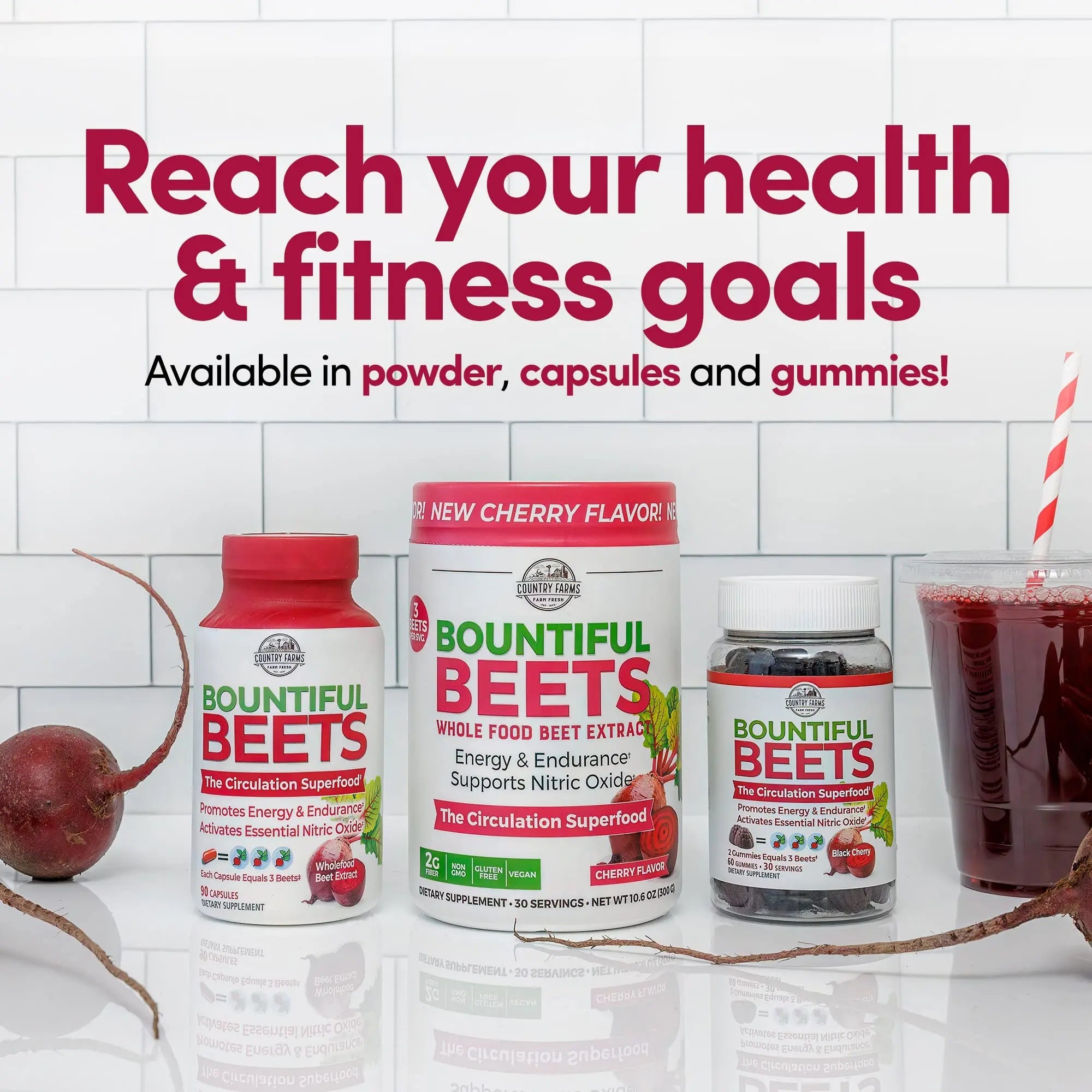 Country Farms Bountiful Beets, Wholefood Beet Extract Superfood, Helps Support Healthy Circulation and Promote Energy Country Farms Au supplements