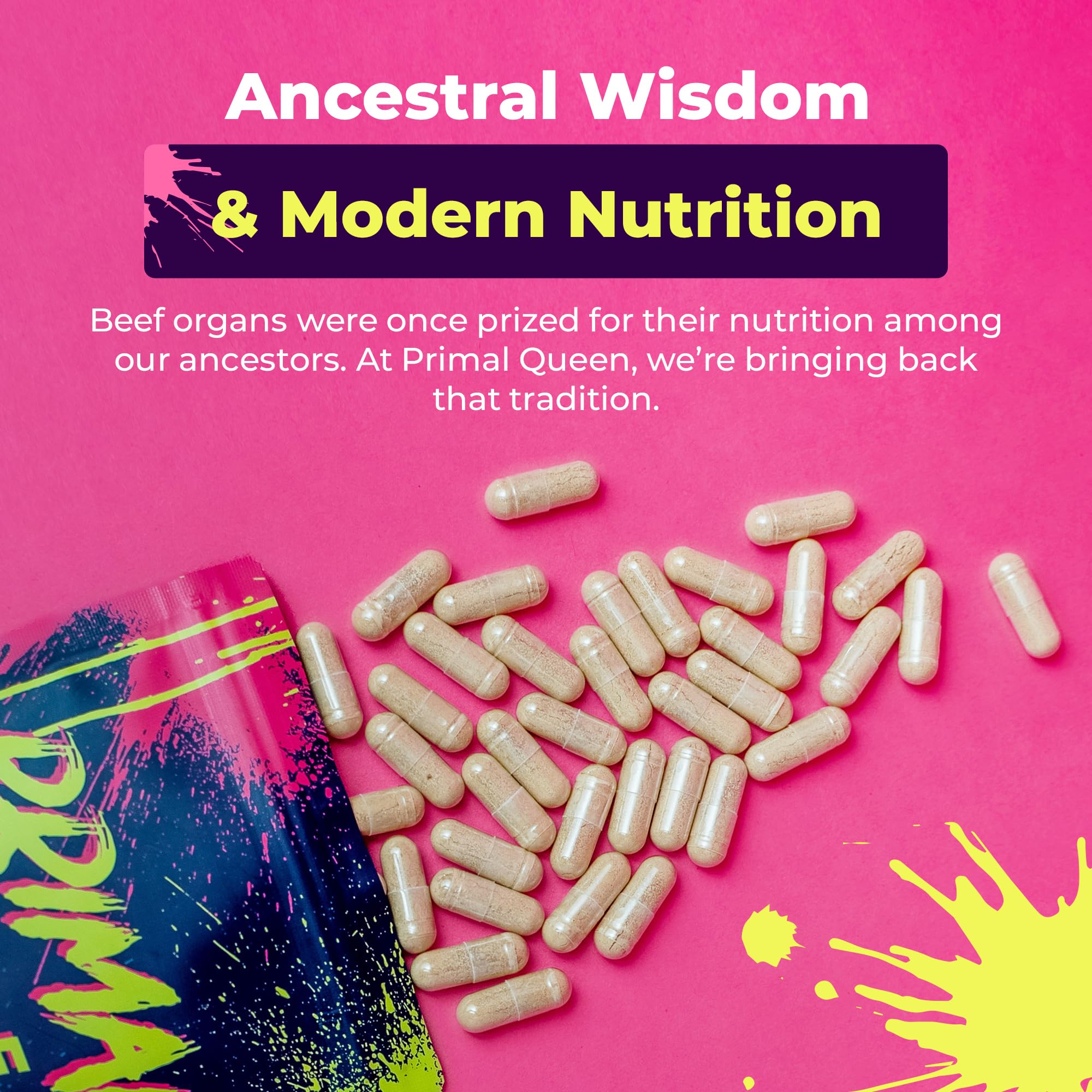 Primal Queen Female-Optimized Beef Organ Superfood Supplement (Beef Liver, Kidney, Heart, & 3 More) - 100% Grass Fed, Pasture Raised - 3rd Party & Clinically Tested Primal Queen Au supplements