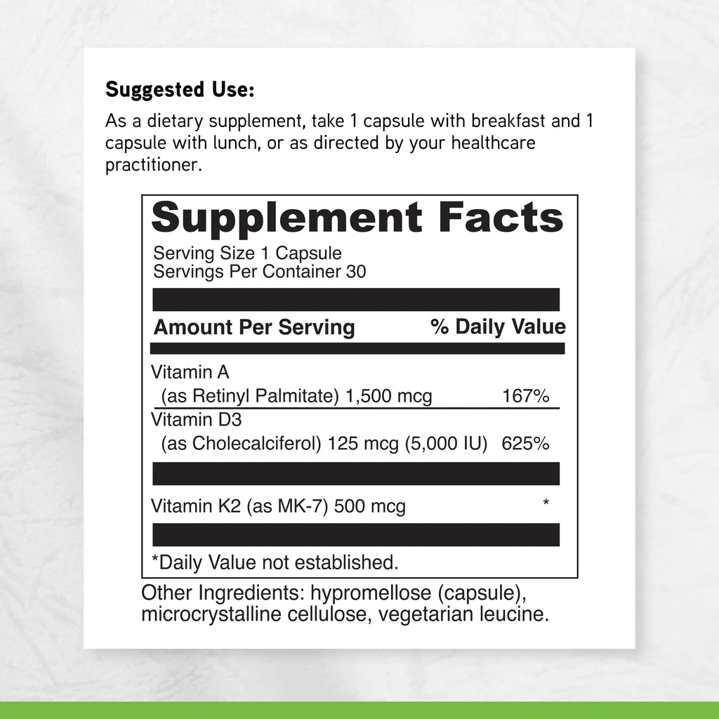 DAVINCI Labs ADK - Helps Support Bone, Heart & Immune Health - Dietary Supplement with Vitamins A, D3 & K2 (as MK-7) - Vegetarian DAVINCI Au supplements