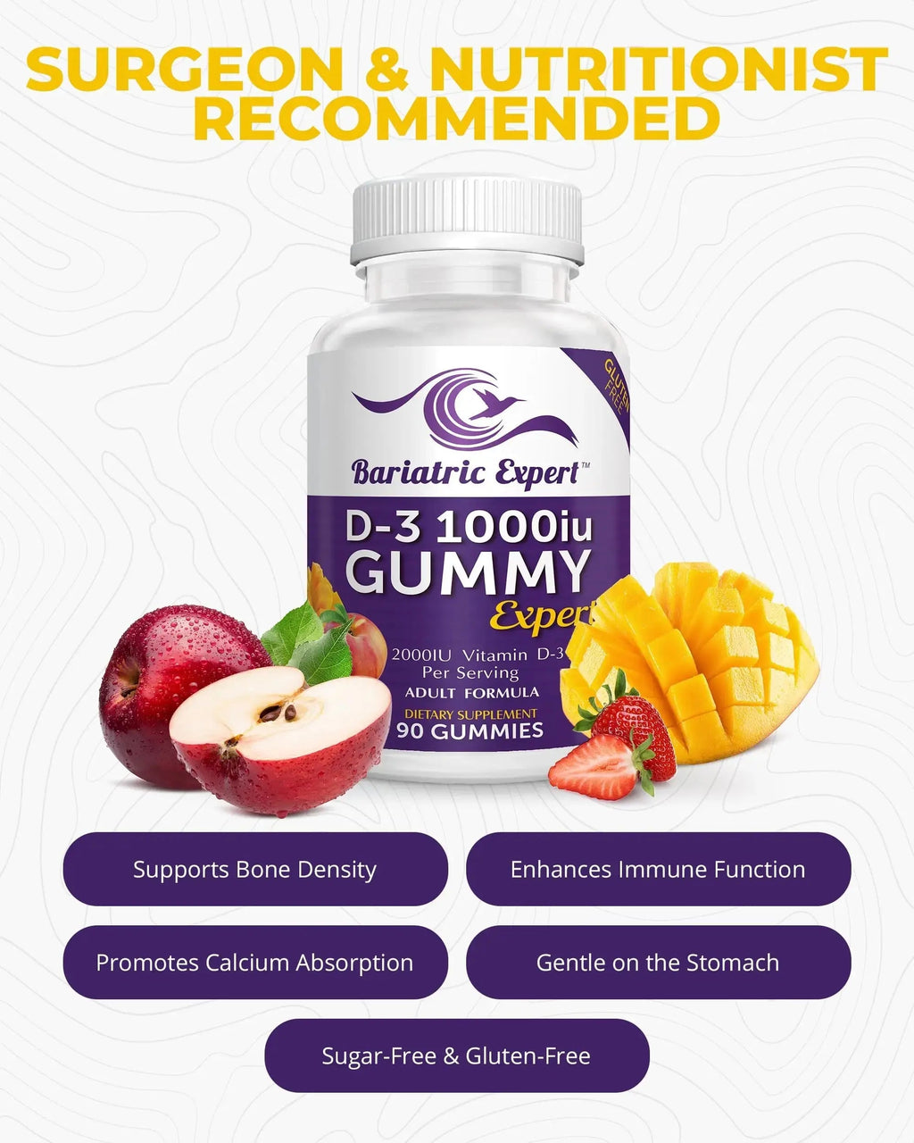 Bariatric Expert D3 Vitamin – Fast-Melting Dietary Supplement for Adults Post Bariatric Surgery, 90 Count Bariatric Food Expert Au supplements