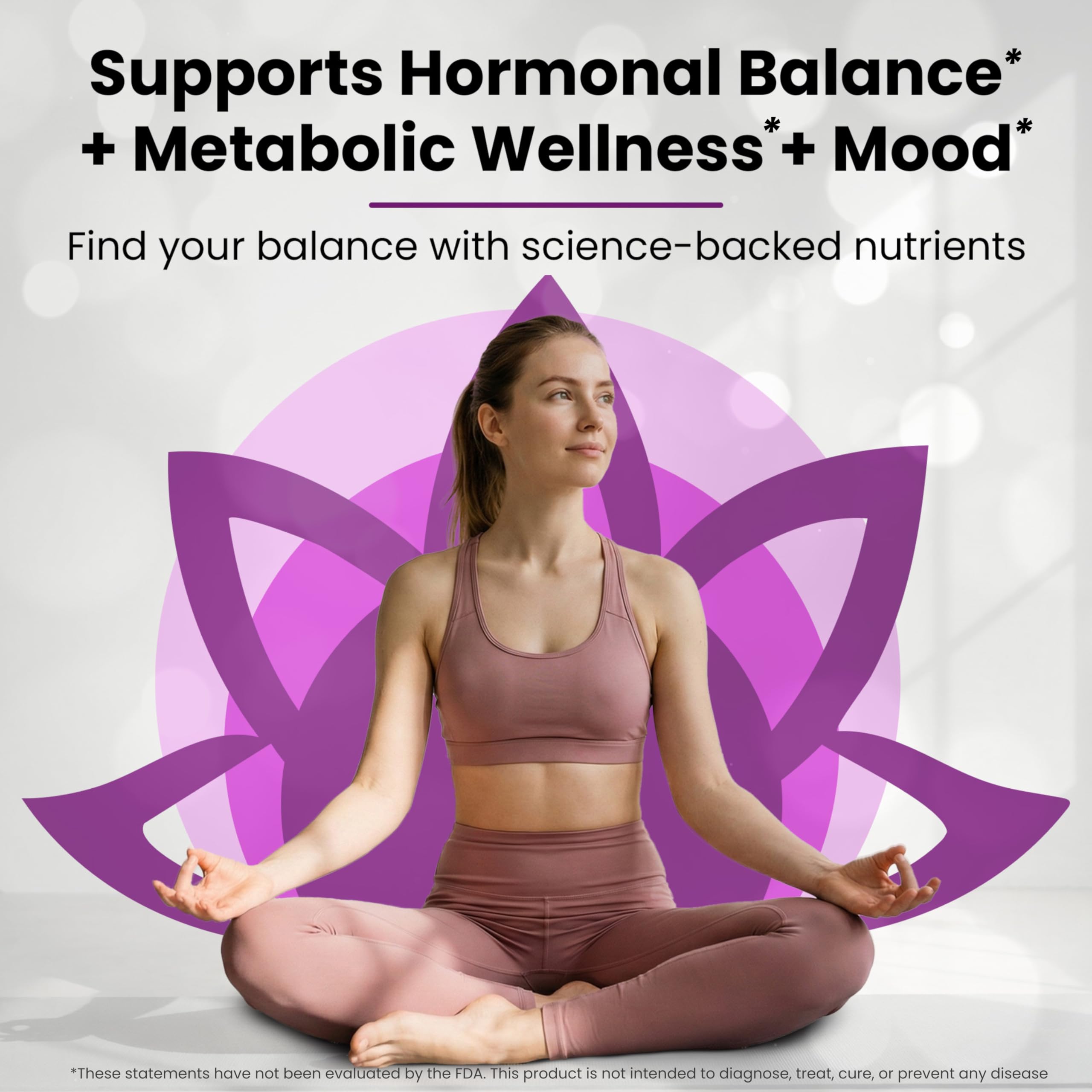 The Pink Bloom Myo & D-Chiro Inositol 40:1 Ratio – 120 Capsules | Myo Inositol Supplement for Women with Vitamin D, Ashwagandha, Folate & Zinc | Supplement for Hormone Balance & Ovarian Health The Pink Bloom Au supplements
