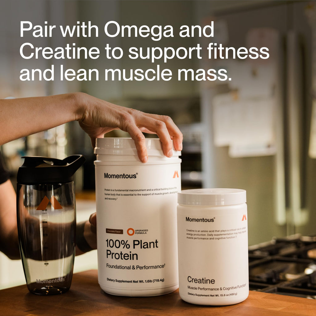 Momentous Vegan Protein Powder - 20 g Plant-Based Protein - NSF Certified for Sport - Gluten-Free - Non-GMO - 22 Servings for Essential Everyday Use - Chocolate