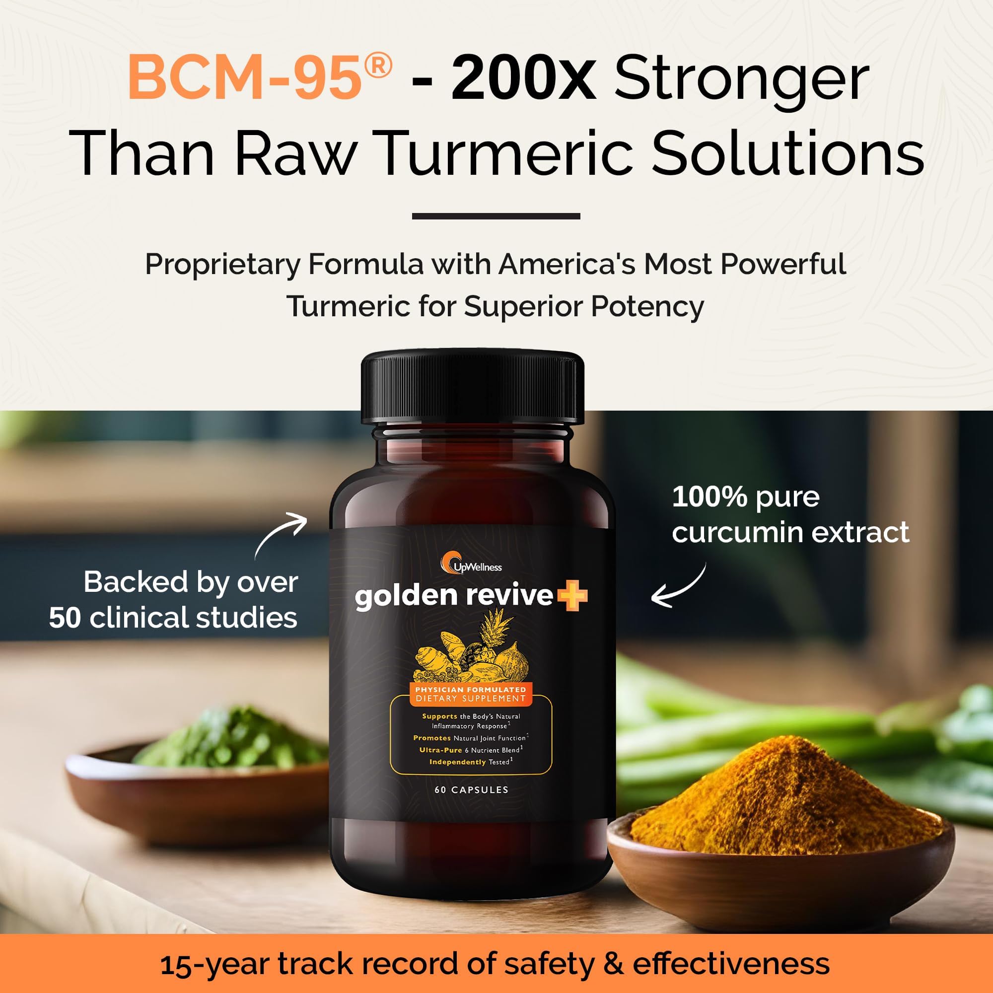 UpWellness Golden Revive + Joint Support Supplement Featuring Turmeric with Black Pepper, Quercetin, and Magnesium- Turmeric Boswellia Supplement