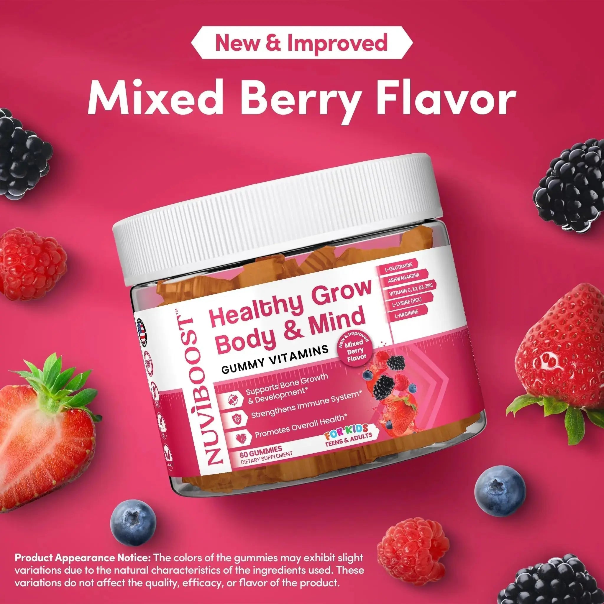 NUVIBOOST Healthy Grow Height Growth Gummies Rich in Calcium, Vitamins C, D3, K2, L-Arginine, Ashwagandha, and Others NUVIBOOST Au supplements