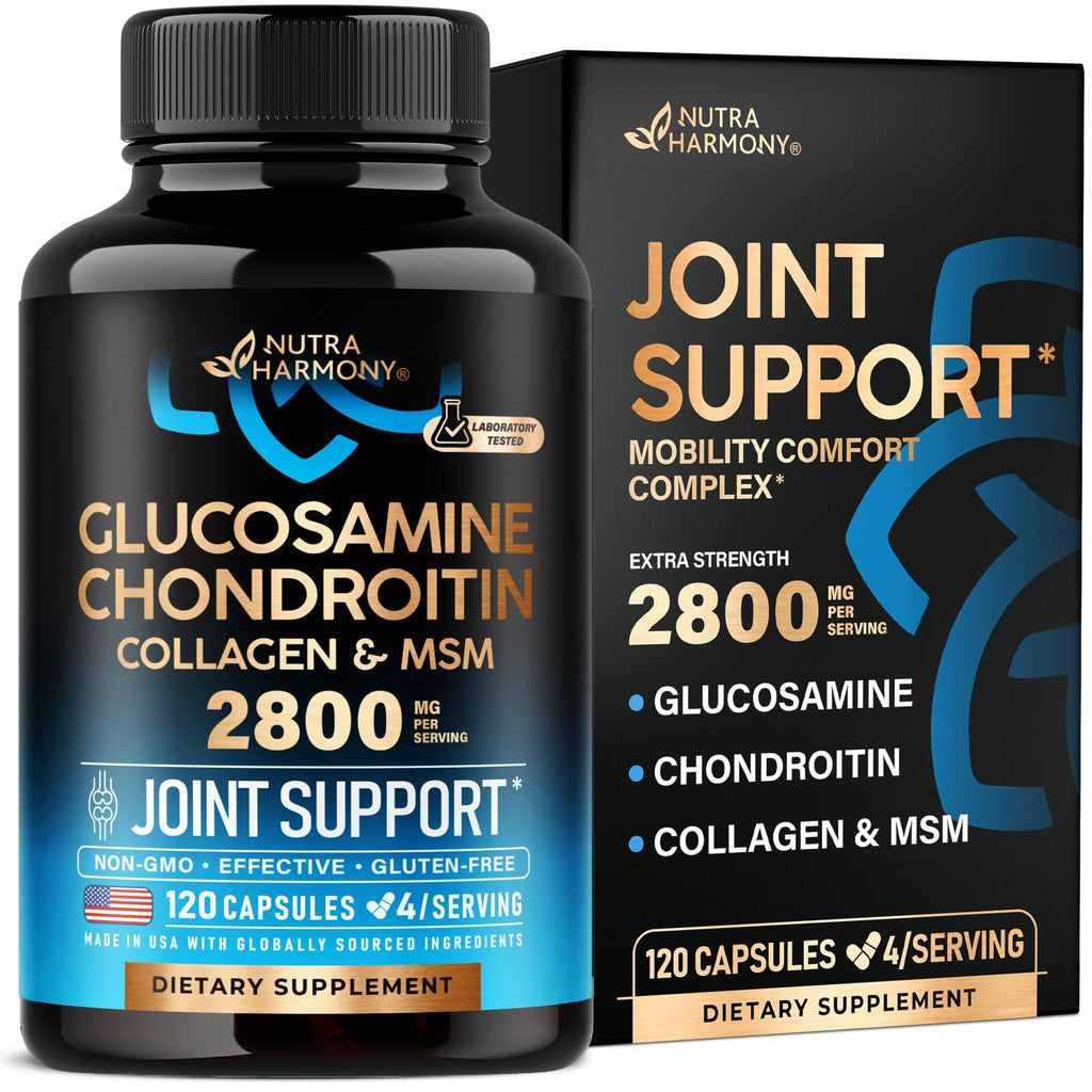 Glucosamine Chondroitin MSM Collagen | HSA | Joint Support Supplement 2800 mg | Made in USA | FSA Approved Product Items | Flexibility Nutritional Vitamins