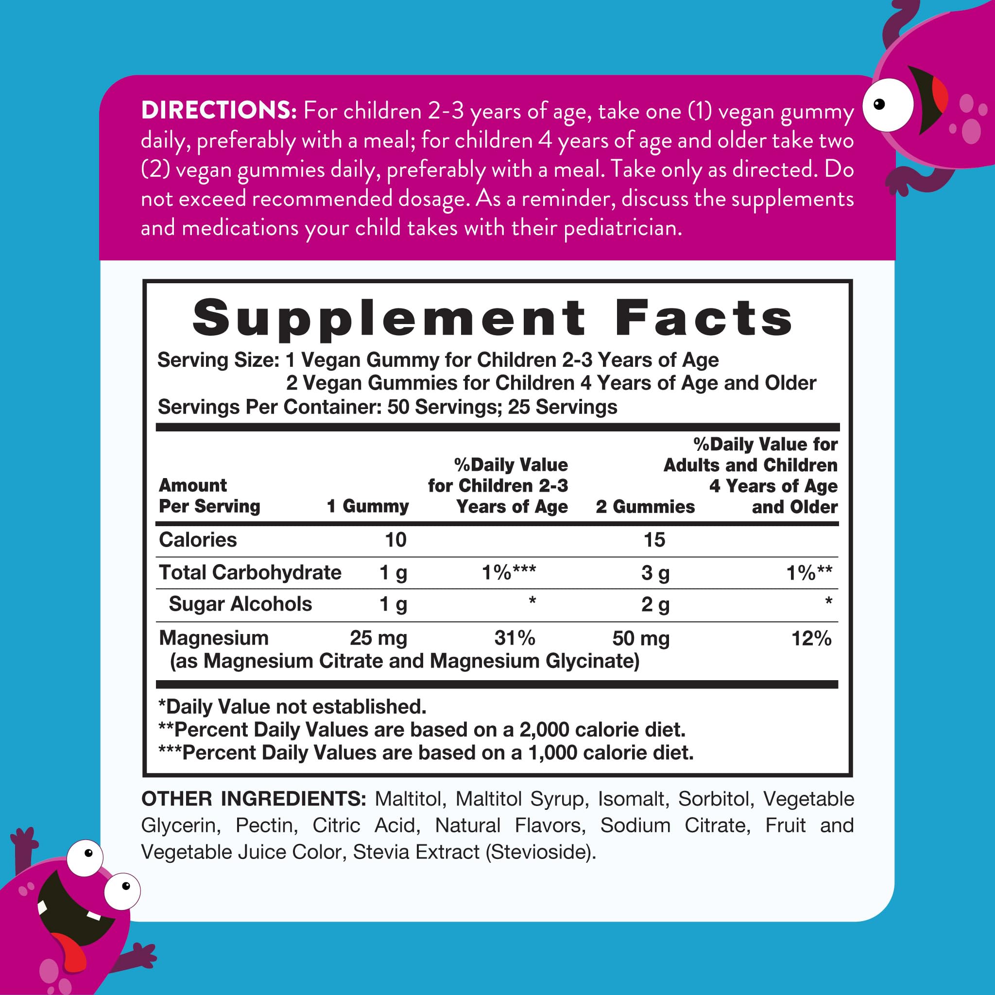 Nature's Truth Magnesium Gummies for Kids | Glycinate & Citrate | 50 Count | Mixed Berry Flavor | Vegan, Non-GMO