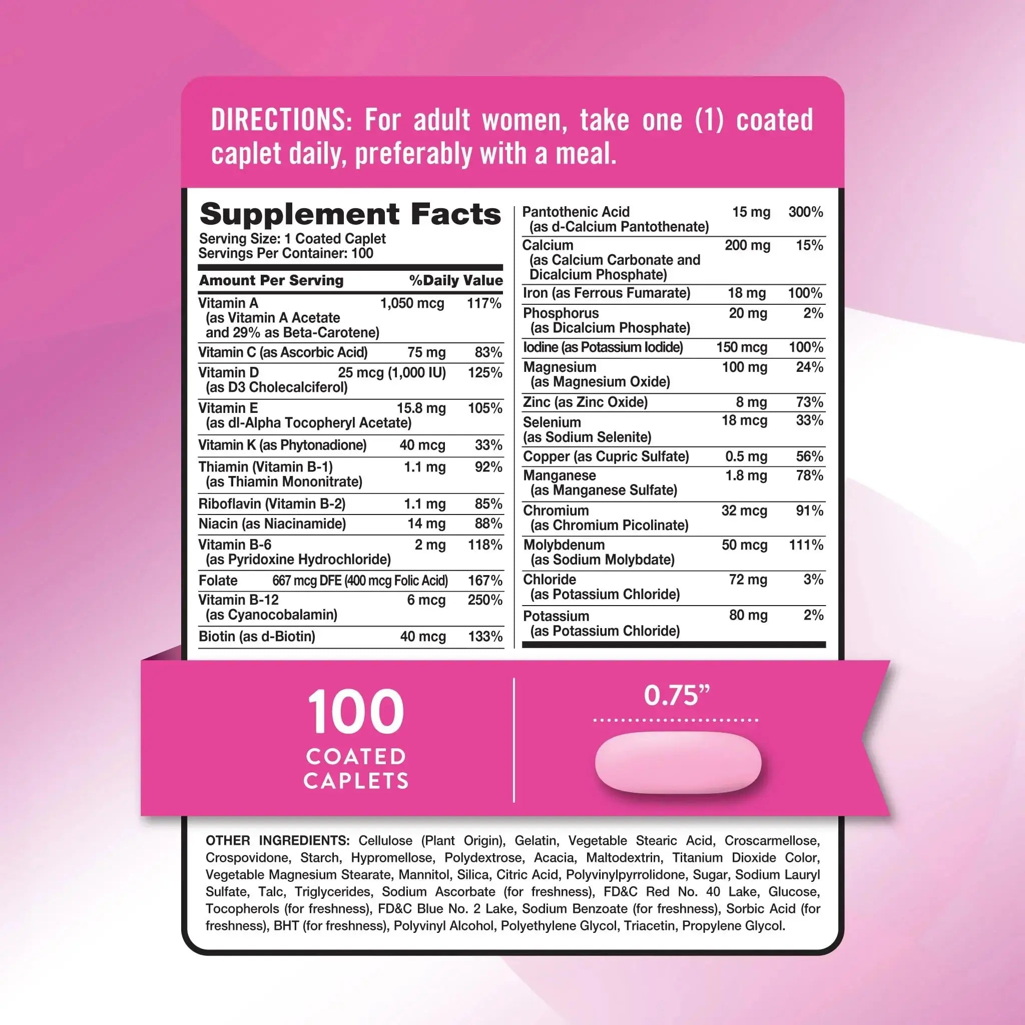 Nature's Truth Multivitamin for Women with Iron | 100 Pills | Non-GMO & Gluten Free Supplement | ABC Complete Nature's Truth Au supplements