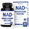 NAD Supplement (500mg of 95% Pure NAD+ Per Serving) NMN Supplement, NAD Nicotinamide Riboside Support (Third Party Tested, Vegan Safe, Non-GMO, No Fillers, & Made in the USA - 30 Vegan Capsules) DORADO NUTRITION Au supplements