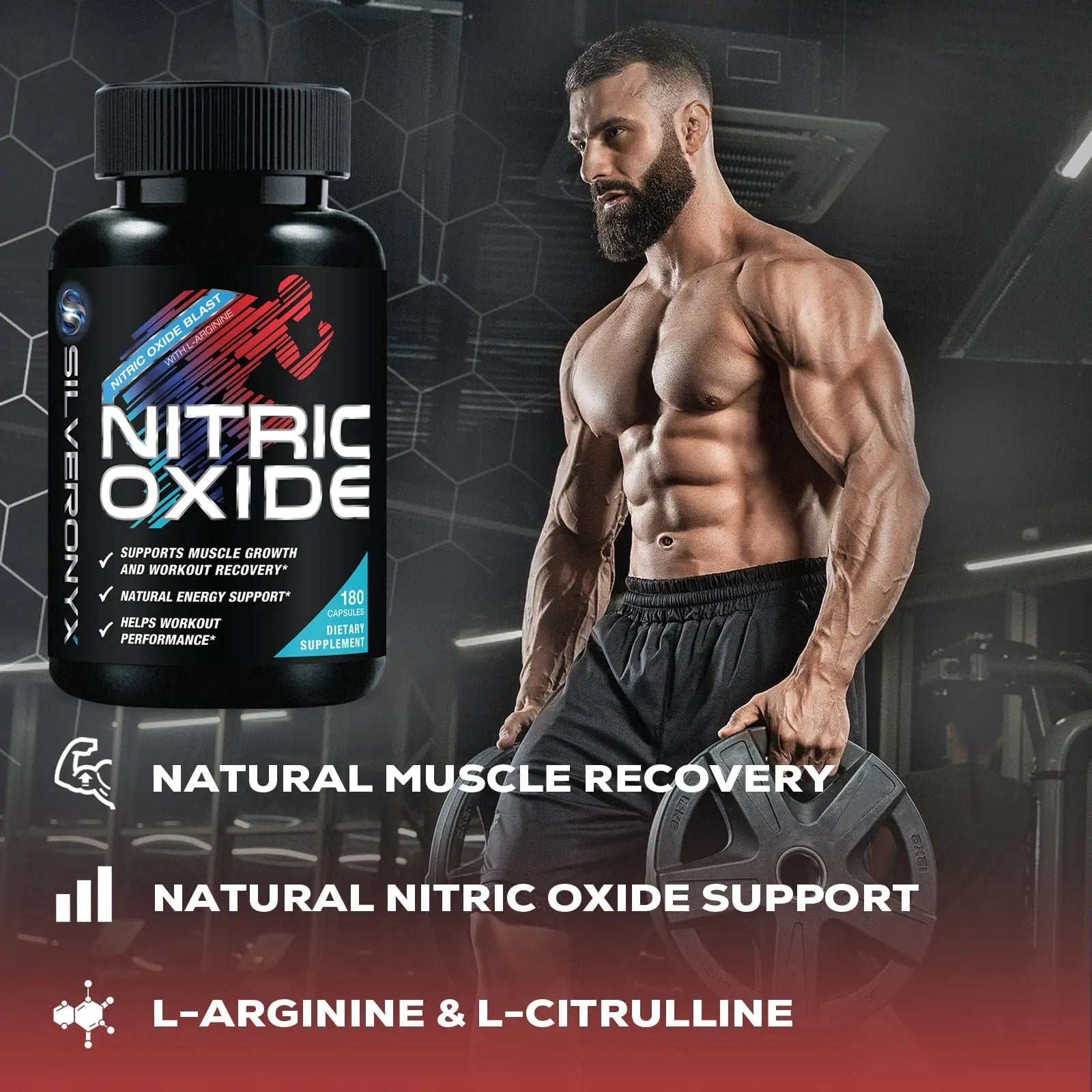 Extra Strength Nitric Oxide Supplement L Arginine 3X Strength - Citrulline Malate, AAKG SILVERONYX Au supplements