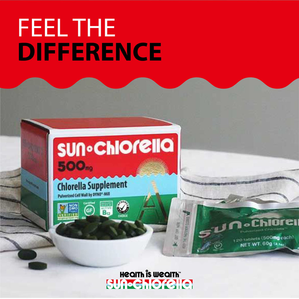 Sun Chlorella 500mg Whole Body Wellness Green Algae Superfood Supplement - Immune Defense, Gut Health, Natural Purification, Energy Boost