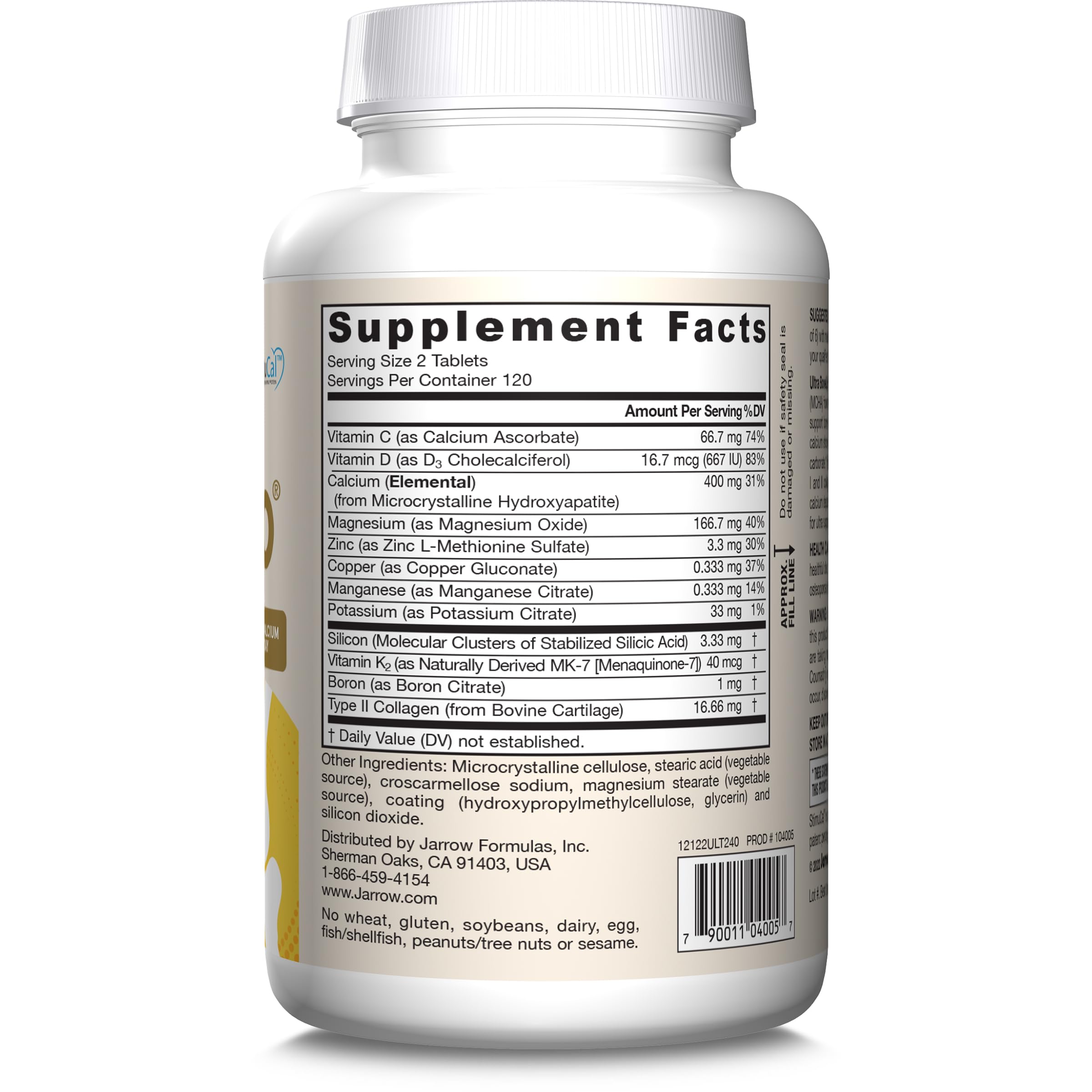 Jarrow Formulas® Ultra BoneUp®, Includes MK-7 and Silicon for Added Bone Support, 240 Bone Health Tablets Jarrow Formulas Au supplements