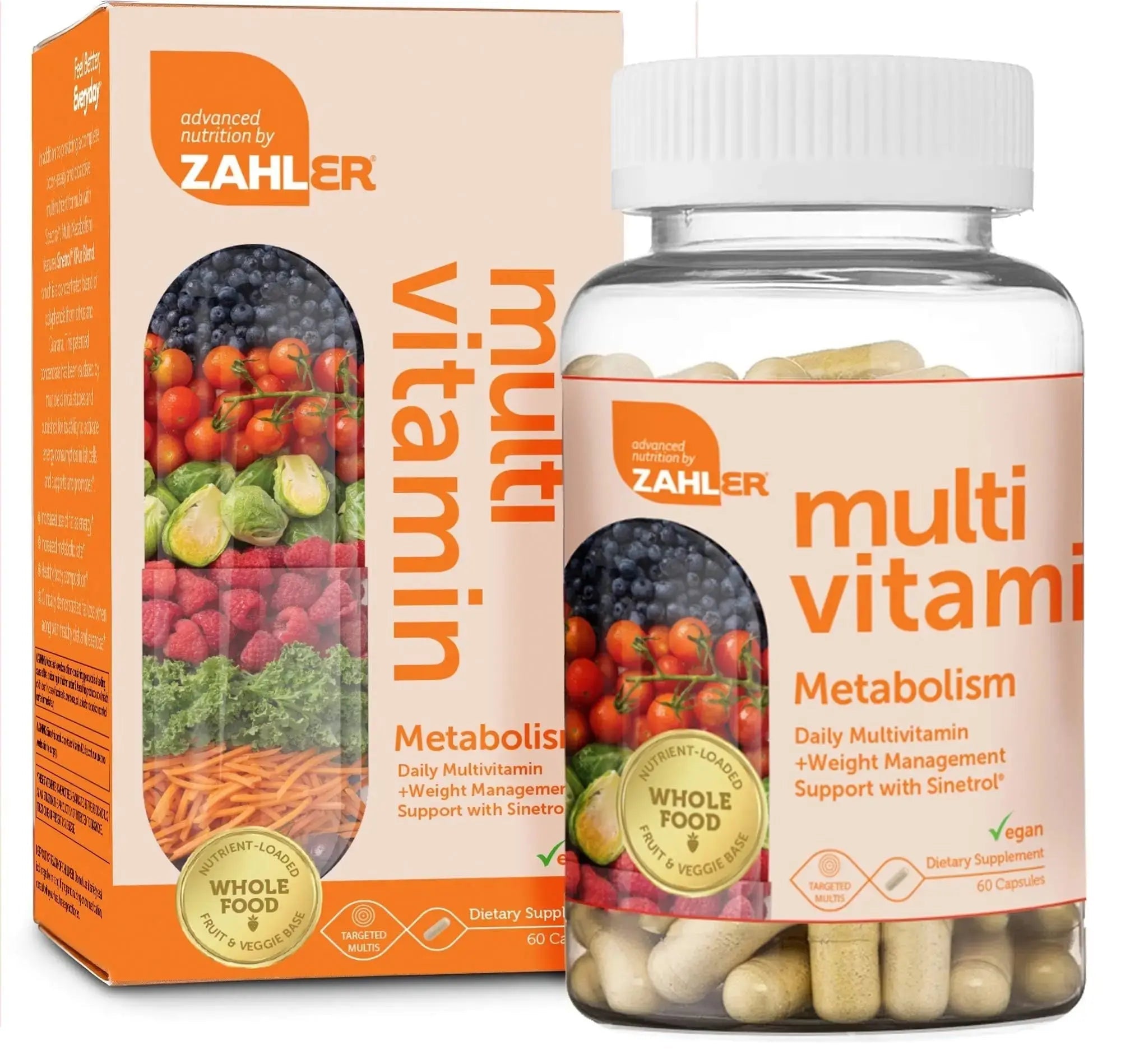 Zahler Multivitamin Metabolism + Weight Management Support for Women and Men with Iron, Certified Kosher, 60 Capsules Zahler Au supplements