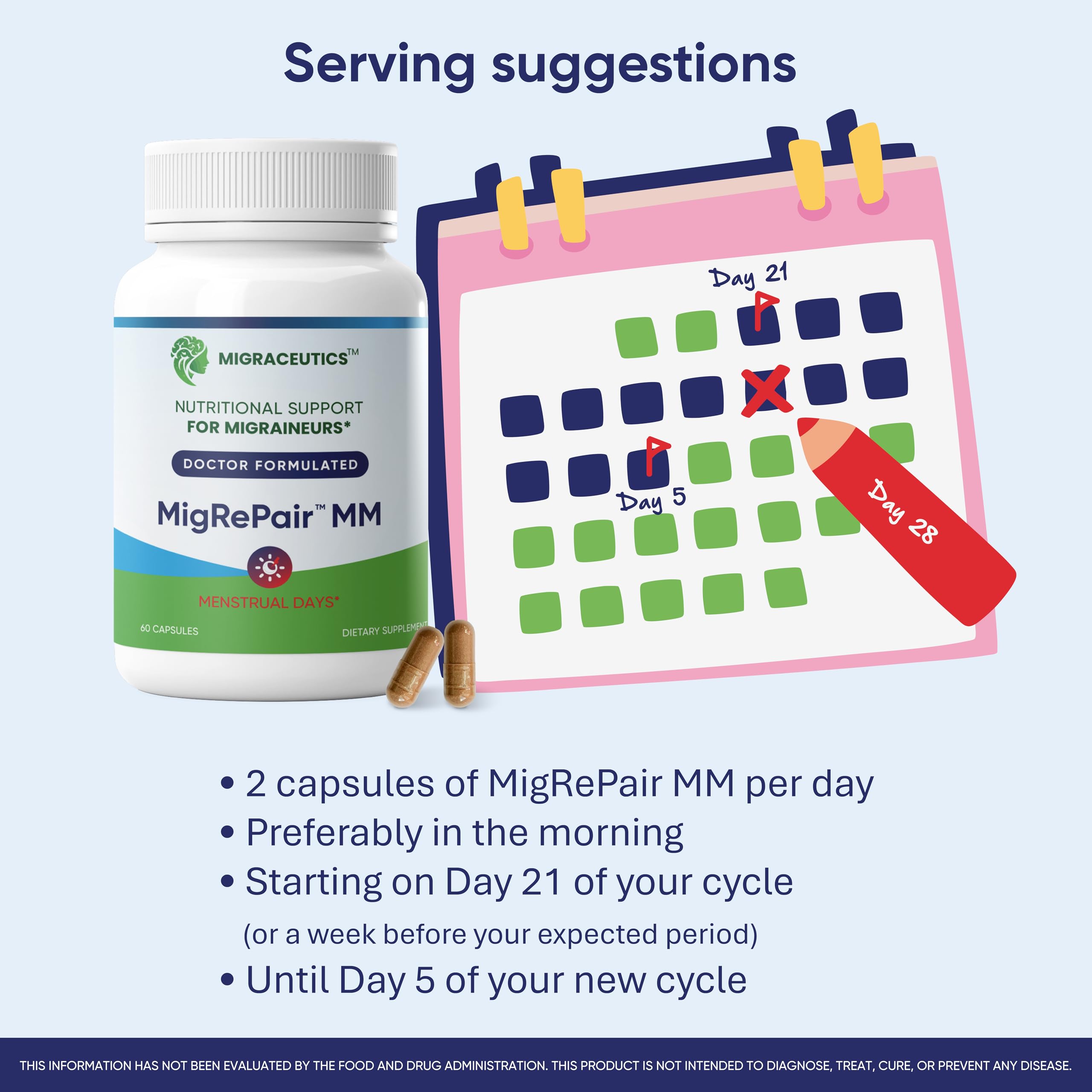 MigRePair MM Bottle of 60 - Doctor Formulated Natural Herbal Migraine Supplement for Women, Menstrual Migraine Relief, Hormonal Migraine Support with Feverfew, White Willow Bark Pine Bark & Grape Seed Migraceutics Au supplements