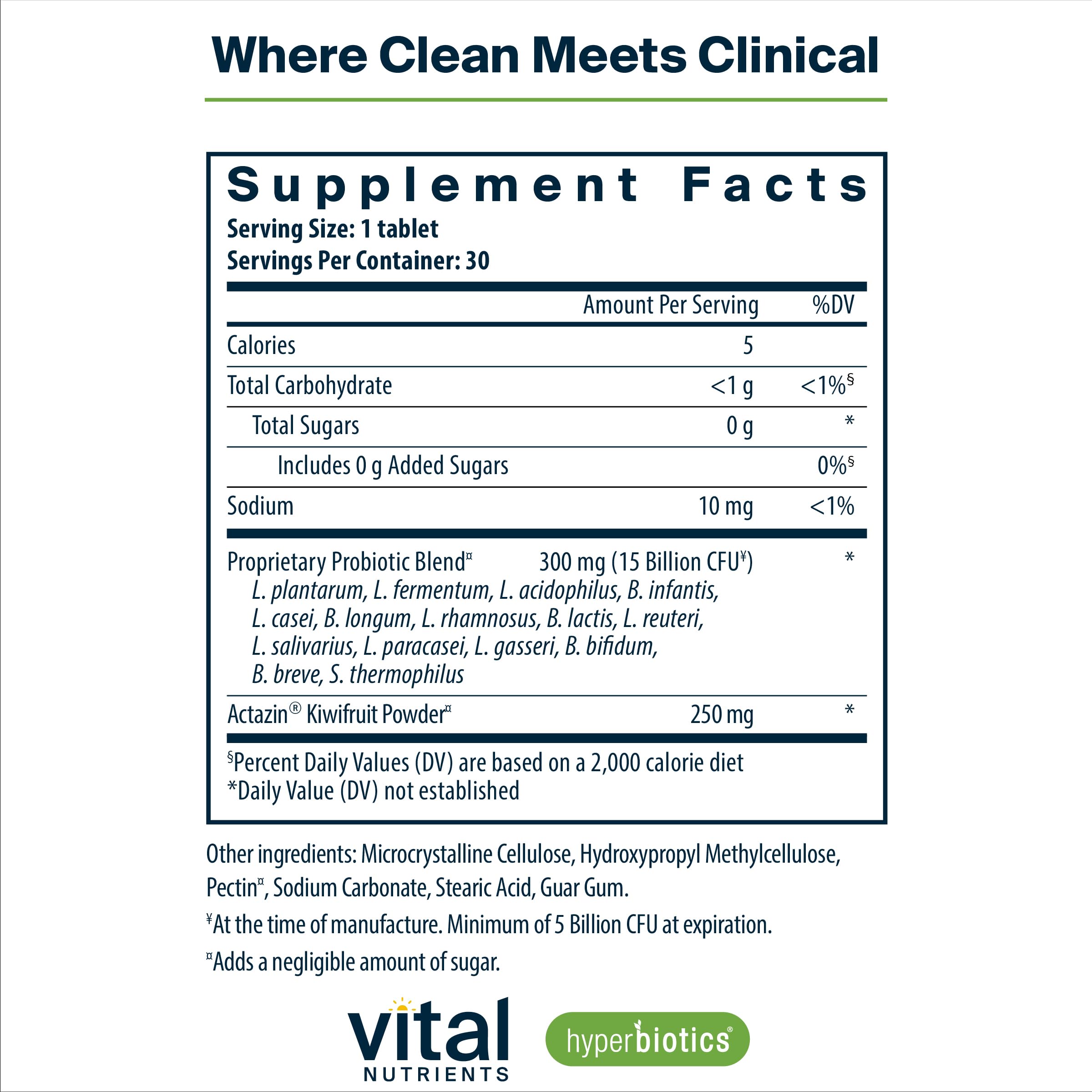 Hyperbiotics Vital Nutrients Pro-15 Advanced Probiotics for Women and Men | 15 Strains + Kiwifruit | Clinically Studied Daily Probiotics for Digestive Health, Gas, & Bloating | 30 Vegan Tablets Hyperbiotics Au supplements