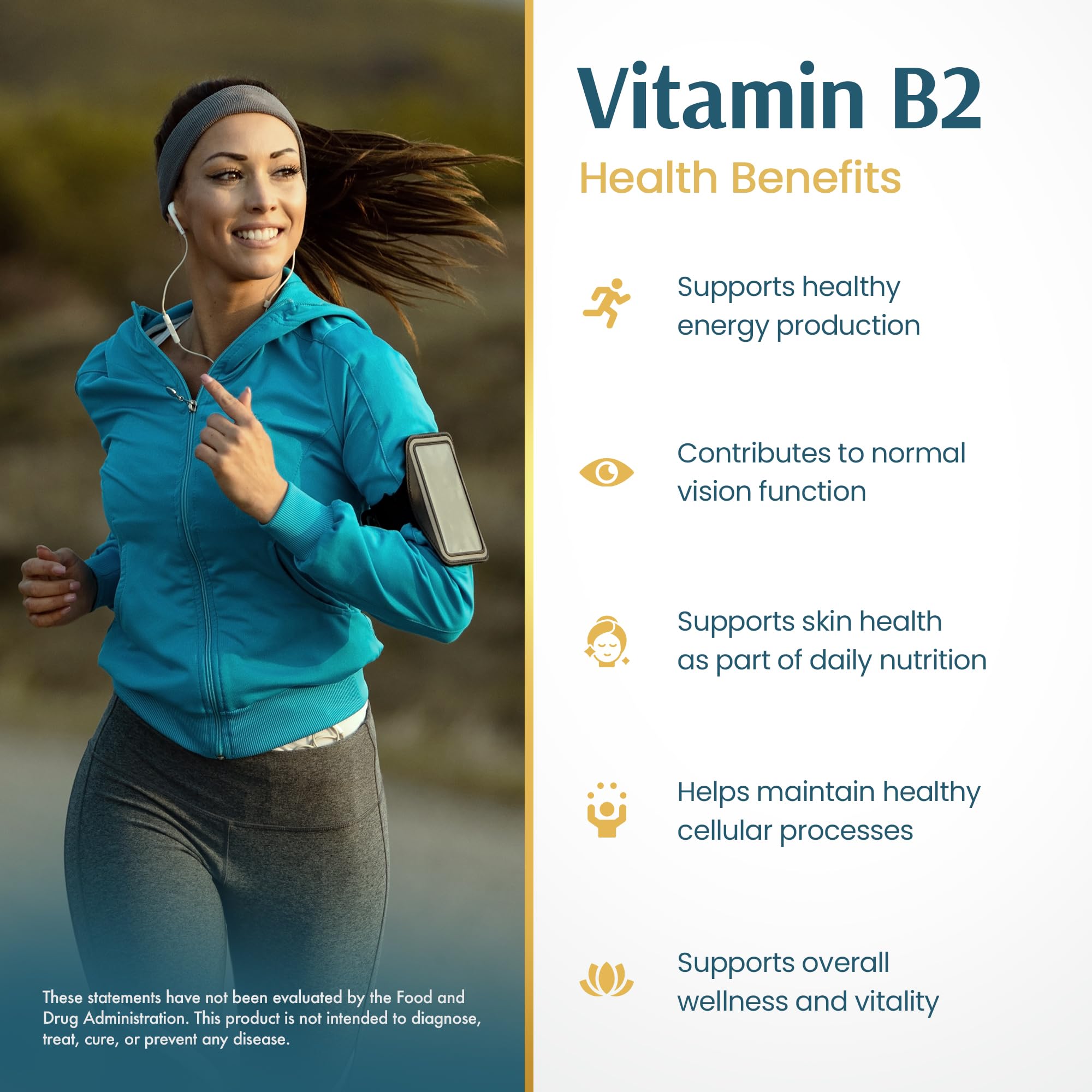 Vykee Nutrition Vitamin B2 Riboflavin Drops - Liquid B2 Supplement for Energy Metabolism, Cellular Function and Vision Support - Vegan, Non-GMO, Gluten-Free