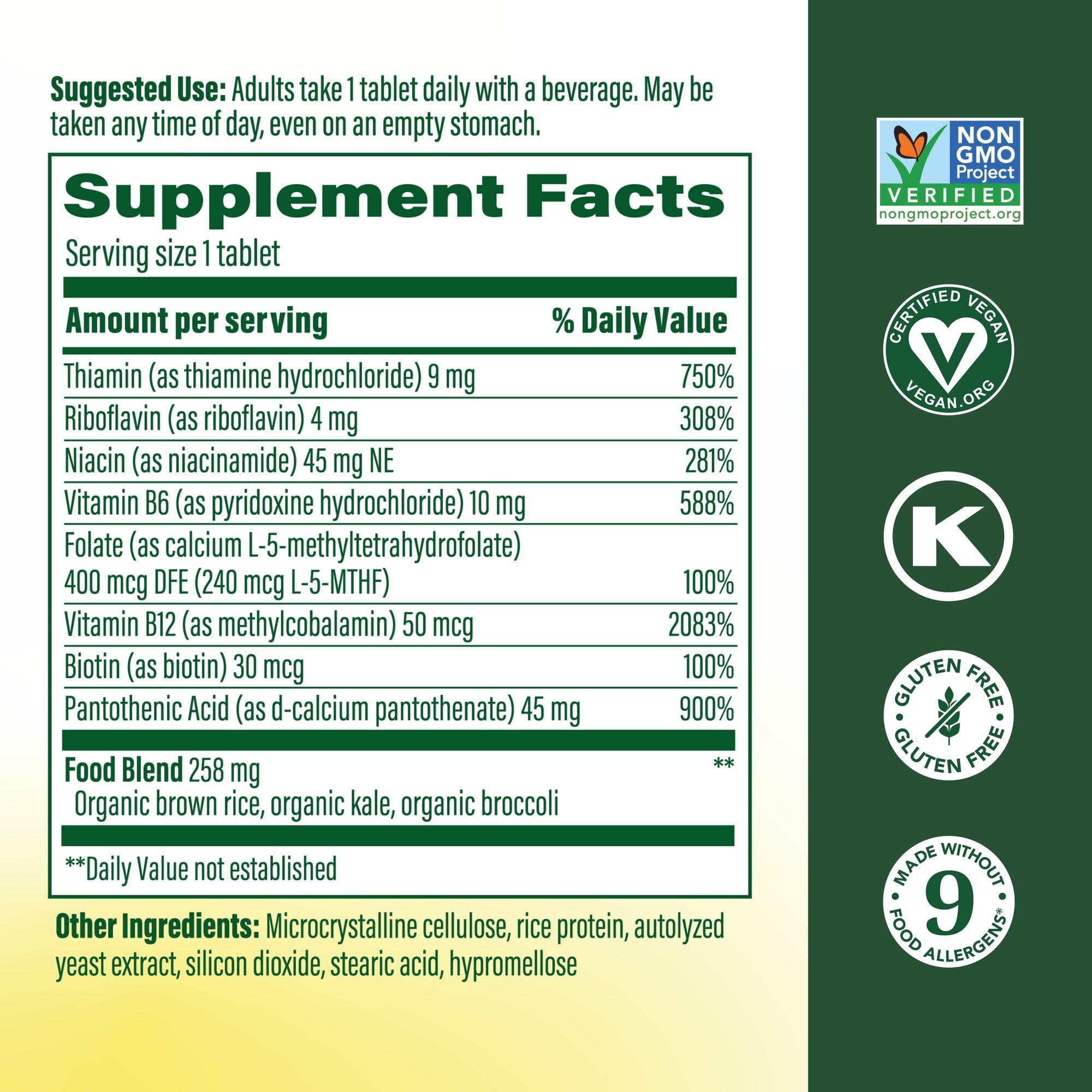 MegaFood Balanced B Complex - Vitamin B Complex for Women & Men - Vitamin B6, B12, Folate, Biotin - Cellular Energy Metabolism