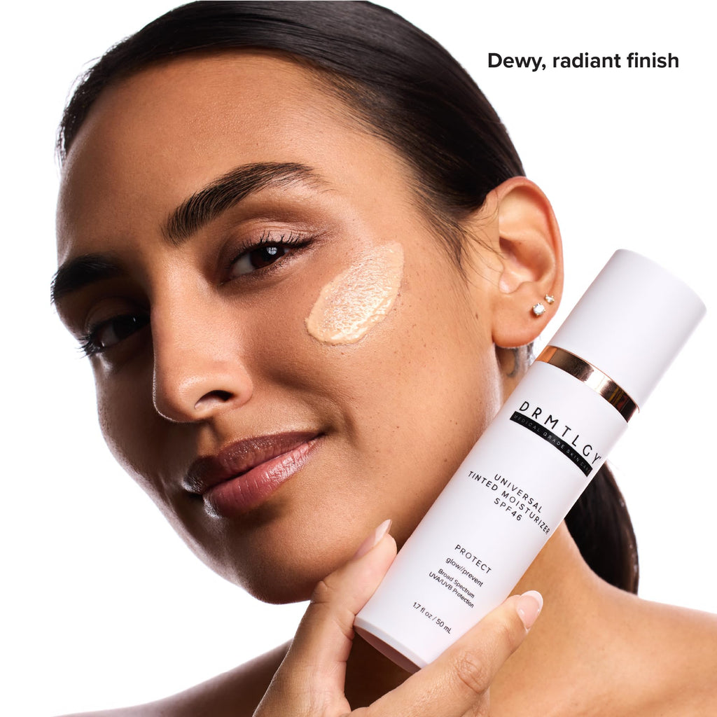 DRMTLGY Universal Tinted Moisturizer SPF 46 – Hydrating Dewy Tinted Sunscreen for Face with Zinc Oxide