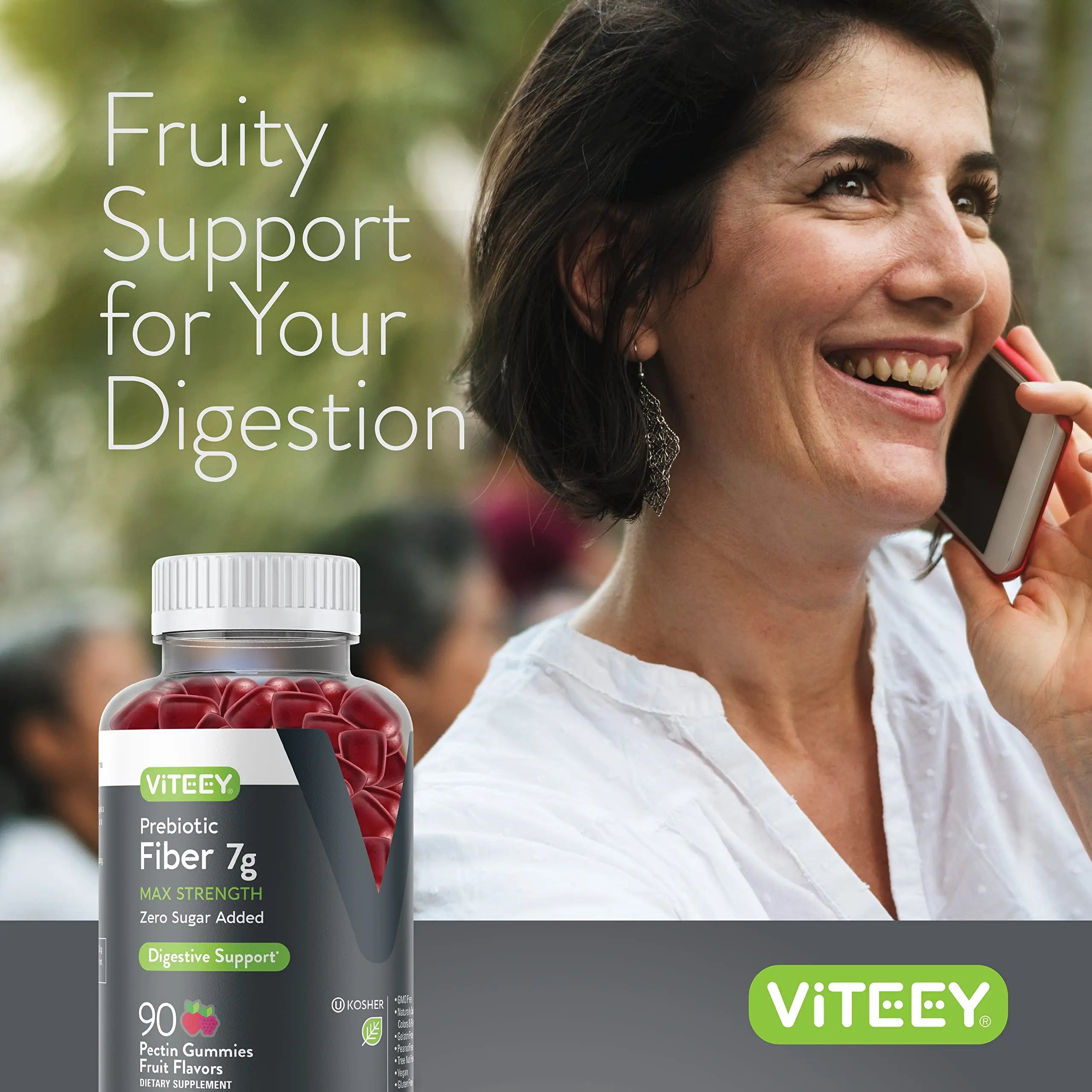 Prebiotic Fiber Gummies 7G Extra Strength [Zero Sugar Added] Digestive Heath Regularity Viteey Au supplements