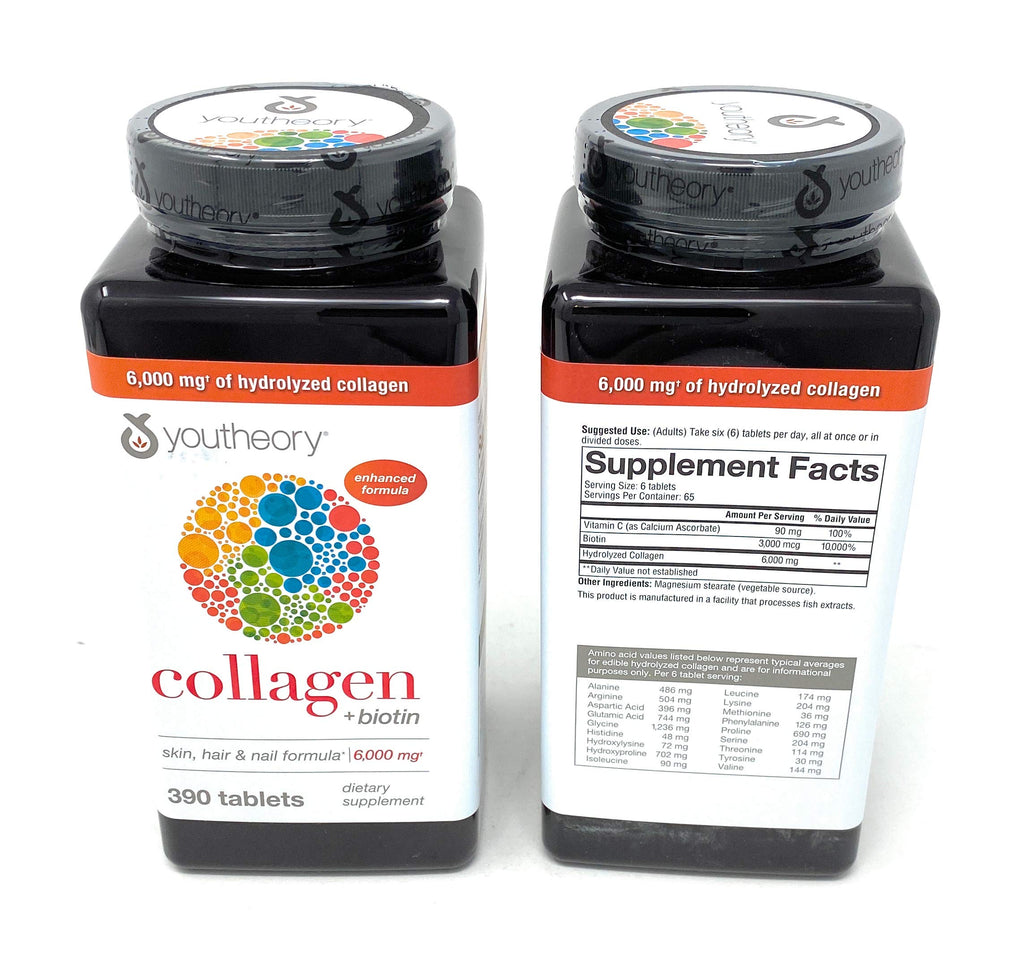 Youtheory Collagen Advanced Formula Tablets - 390 ct (2-Pack for 780 Ct)