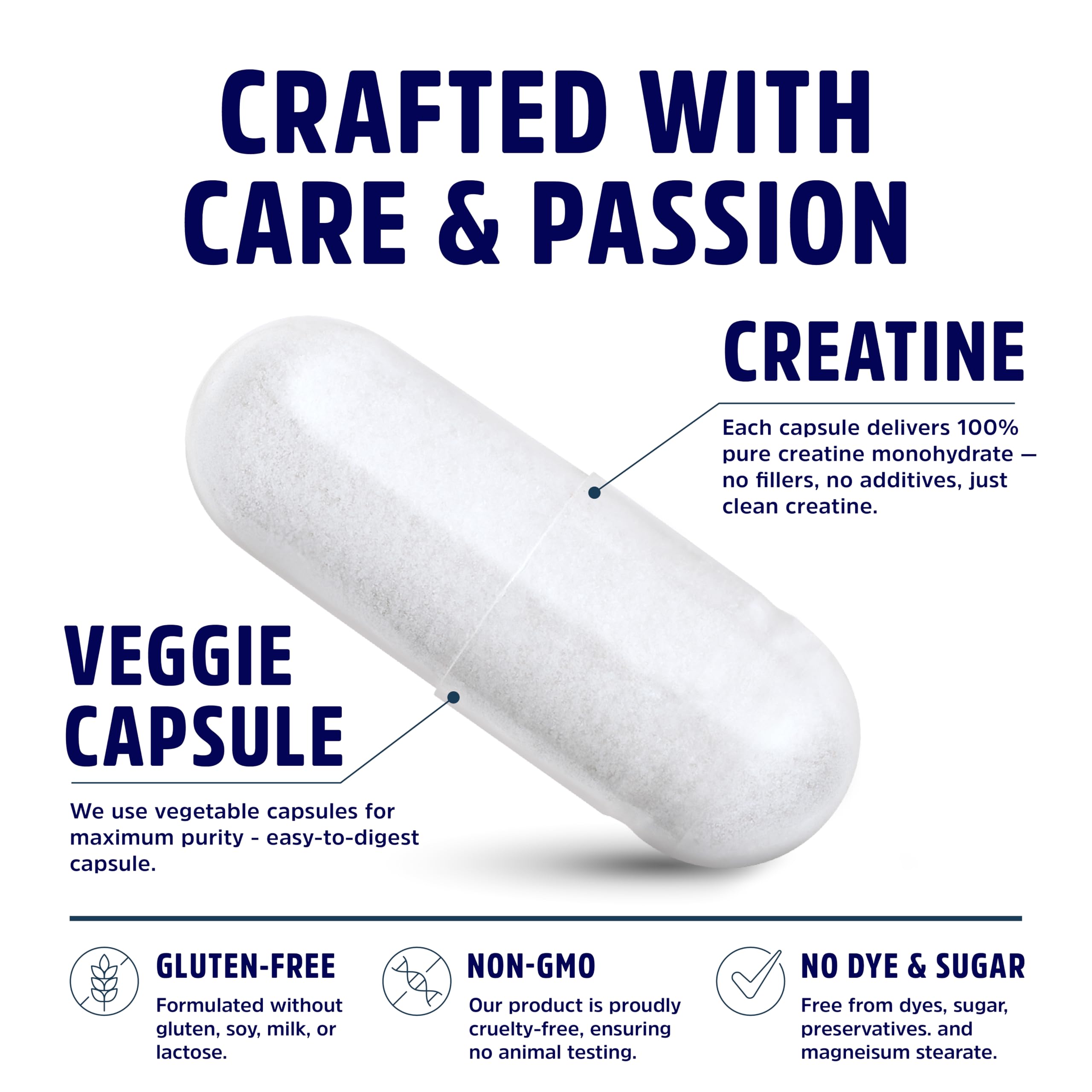 Creatine Monohydrate Capsules 5G | 60 Servings | Vegan | 4 Caps per Serving | Micronized Creatine Pills 5000mg | 240 Capsules | Creatine Pills For Men & Women