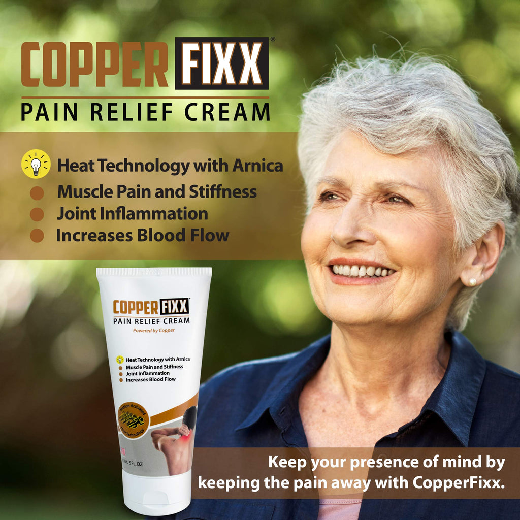 CopperFixx Pain Relief Cream, 5 Fl Oz Tube Powered by Copper with Heat Technology Arnica for Muscle & Stiffness Joint Inflammation, Knee, Back, Shoulder Arthritis Pain. Fast Acting, CF03028 CopperFixx Au supplements