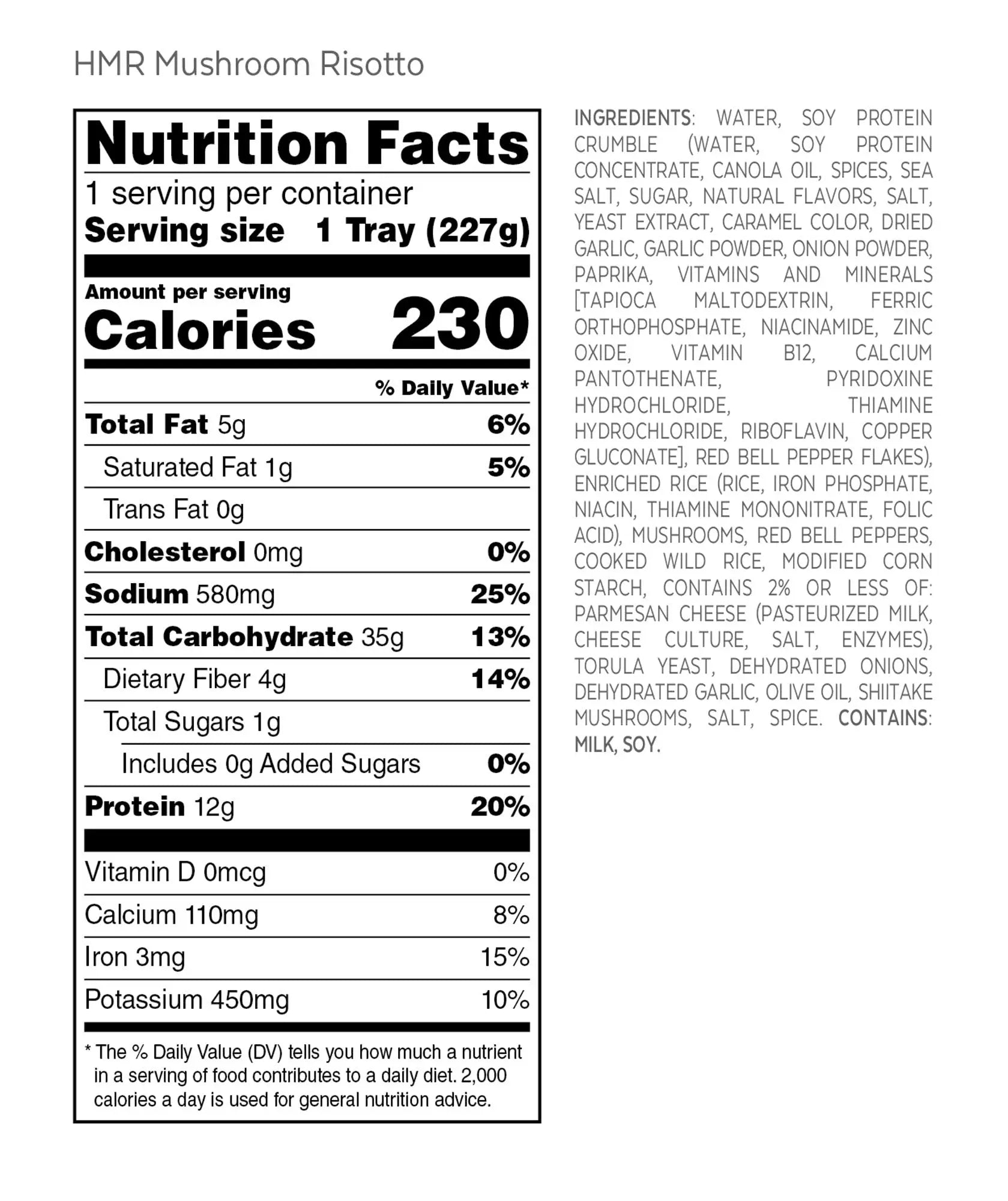 HMR Mushroom Risotto Entrée | Pre-packaged Lunch or Dinner to Support Weight Loss HMR Au supplements