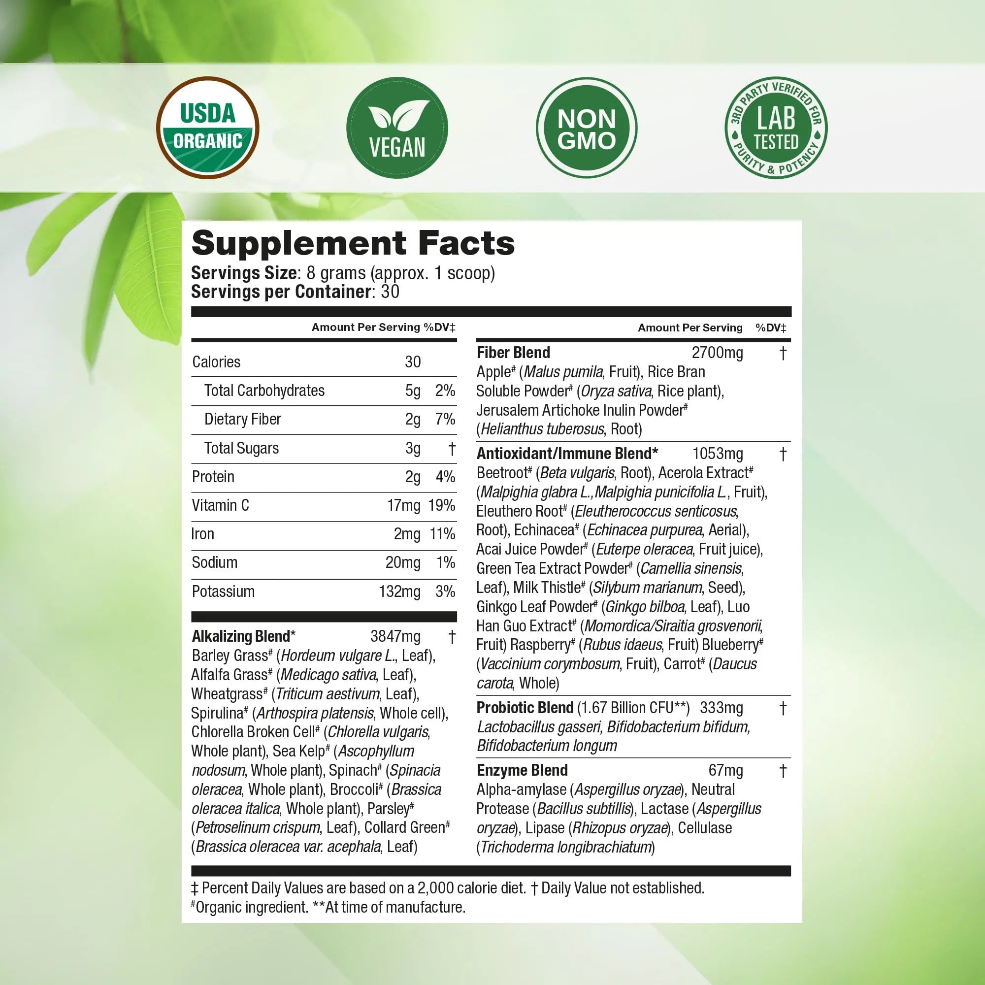 Super Greens Daily Greens Superfood Powder - Certified USDA Organic Green Powder Nested Naturals Au supplements
