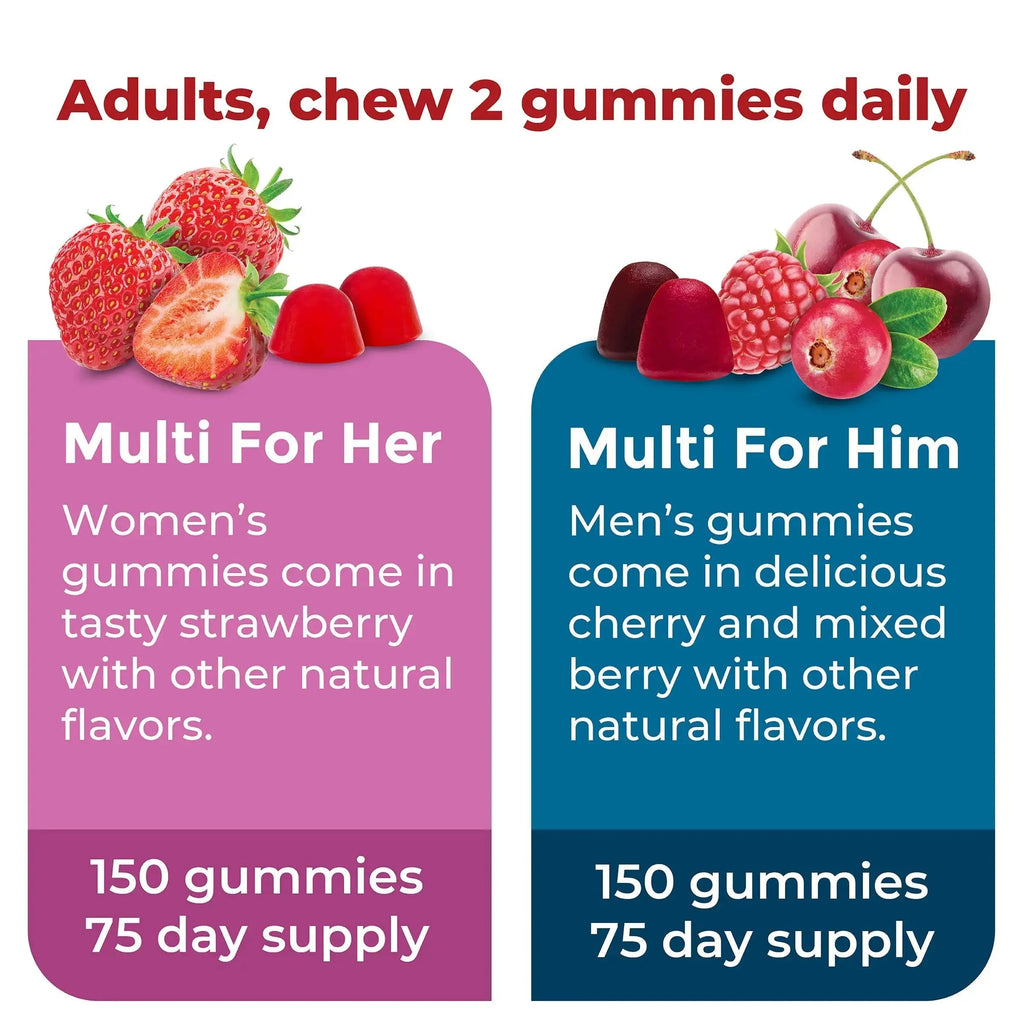 Nature Made Multivitamin Gummies Combo Pack for Him & Her, Tasty Men & Womens Multivitamin with Vitamin C, Vitamin D3, B Vitamins Nature Made Au supplements