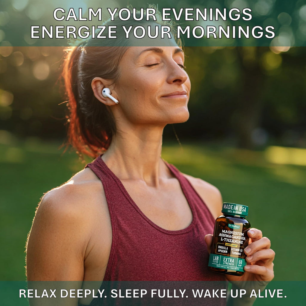 Cortisol Reducer & Adrenal Support Supplement–Natural Stress Relief with Ashwagandha KSM-66, Magnesium Glycinate & Citrate, L-Theanine, Rhodiola, Apigenin, Turmeric & Vitamin D3–Calm Mood & Relaxation Dr. Matthew Au supplements