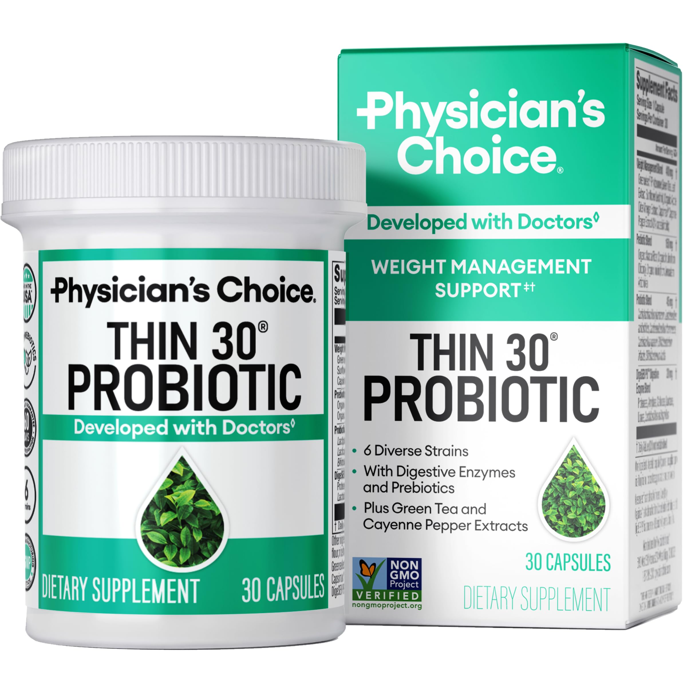 Physician's CHOICE Probiotics & Bloating - 6 Probiotic Strains - Prebiotics - Key ingredient Cayenne - Supports Gut Health