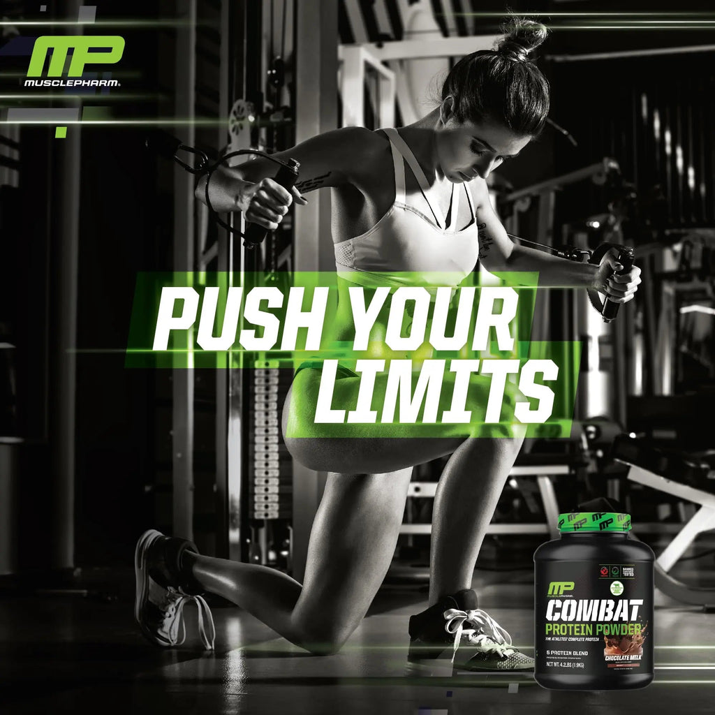 MusclePharm Combat Protein Powder, Chocolate Milk - 4 lb - Gluten Free - 52 Servings Muscle Pharm Au supplements