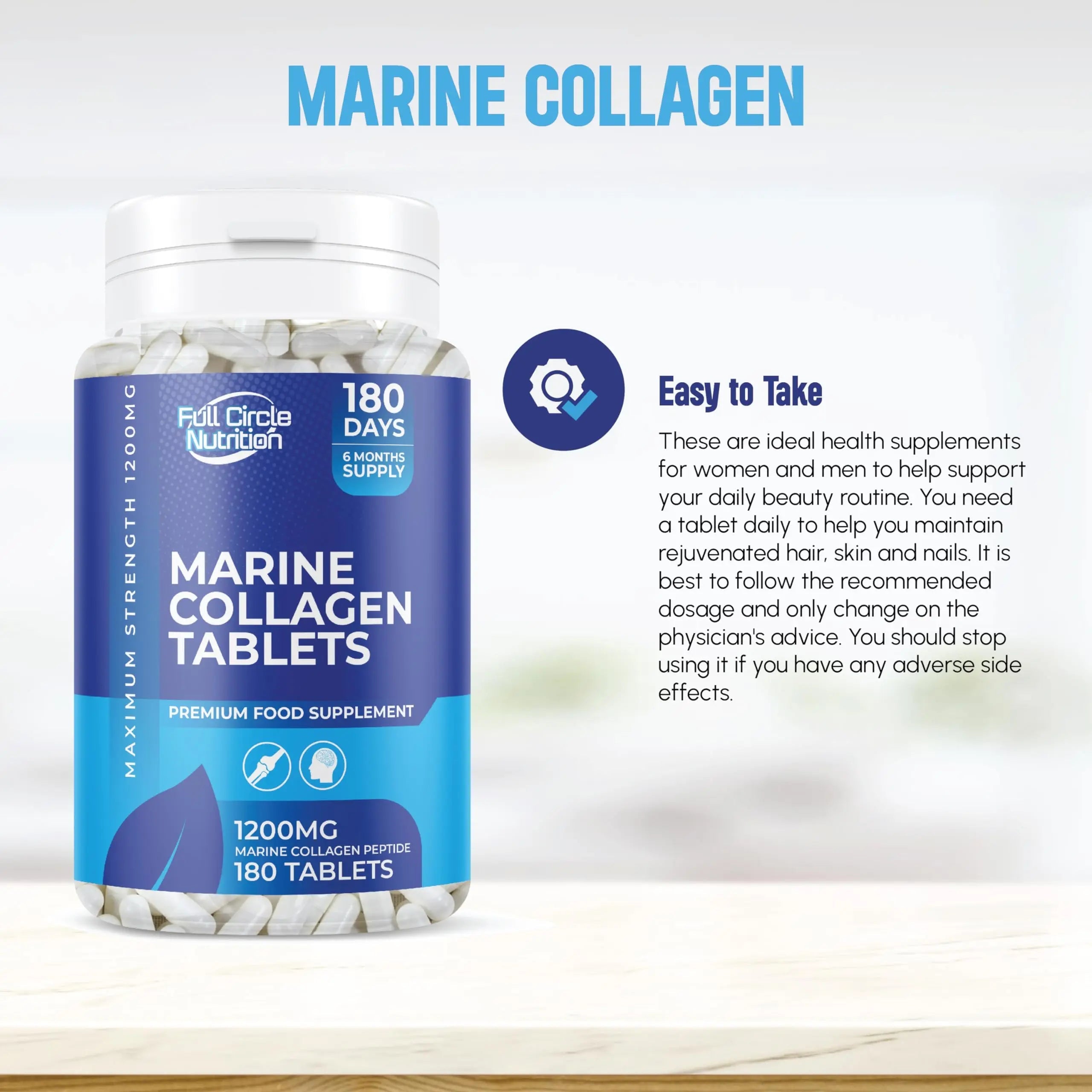 Marine Collagen Tablets 1200MG - 2400MG - 180 Days Supply Generic Au supplements