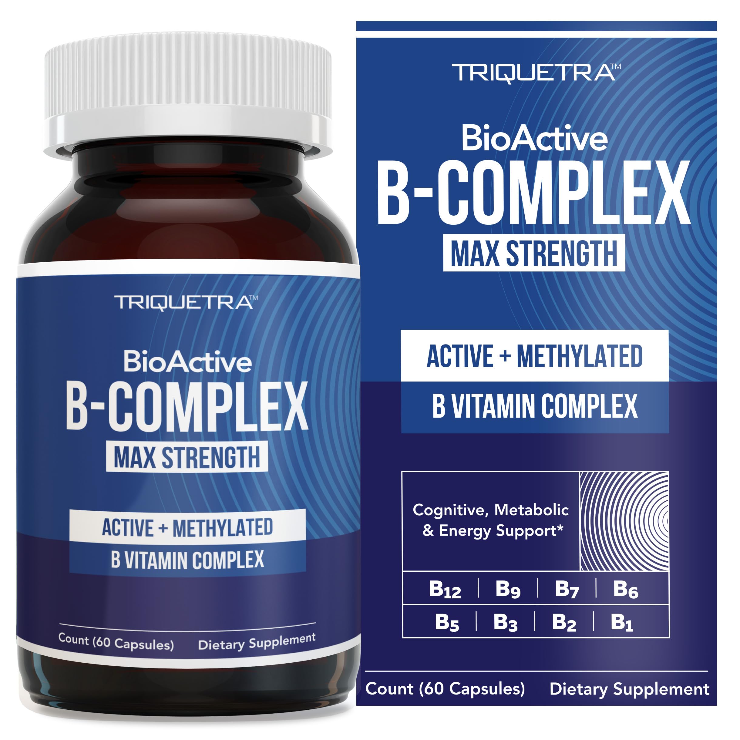 BioActive Vitamin B Complex - Blood Stream Ready, Methylated B Complex - Featuring Methylfolate, 3 BioActive Forms of B12, BenfoPure® B1 & Pantesin