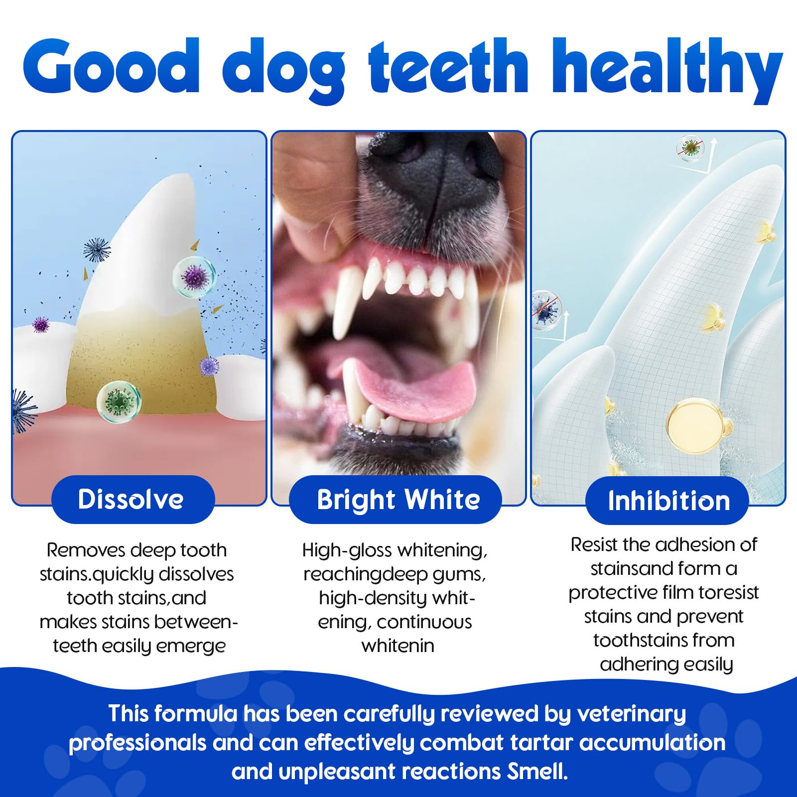 Dog Teeth Cleaning Powder - Dental Powder for Dogs Teeth - Plaque Removal - Supports Gum Health - Tartar Remover with Natural Herb Blend and Postbiotics 30 Day Supply - Mint Flavor ARMOYA Au supplements