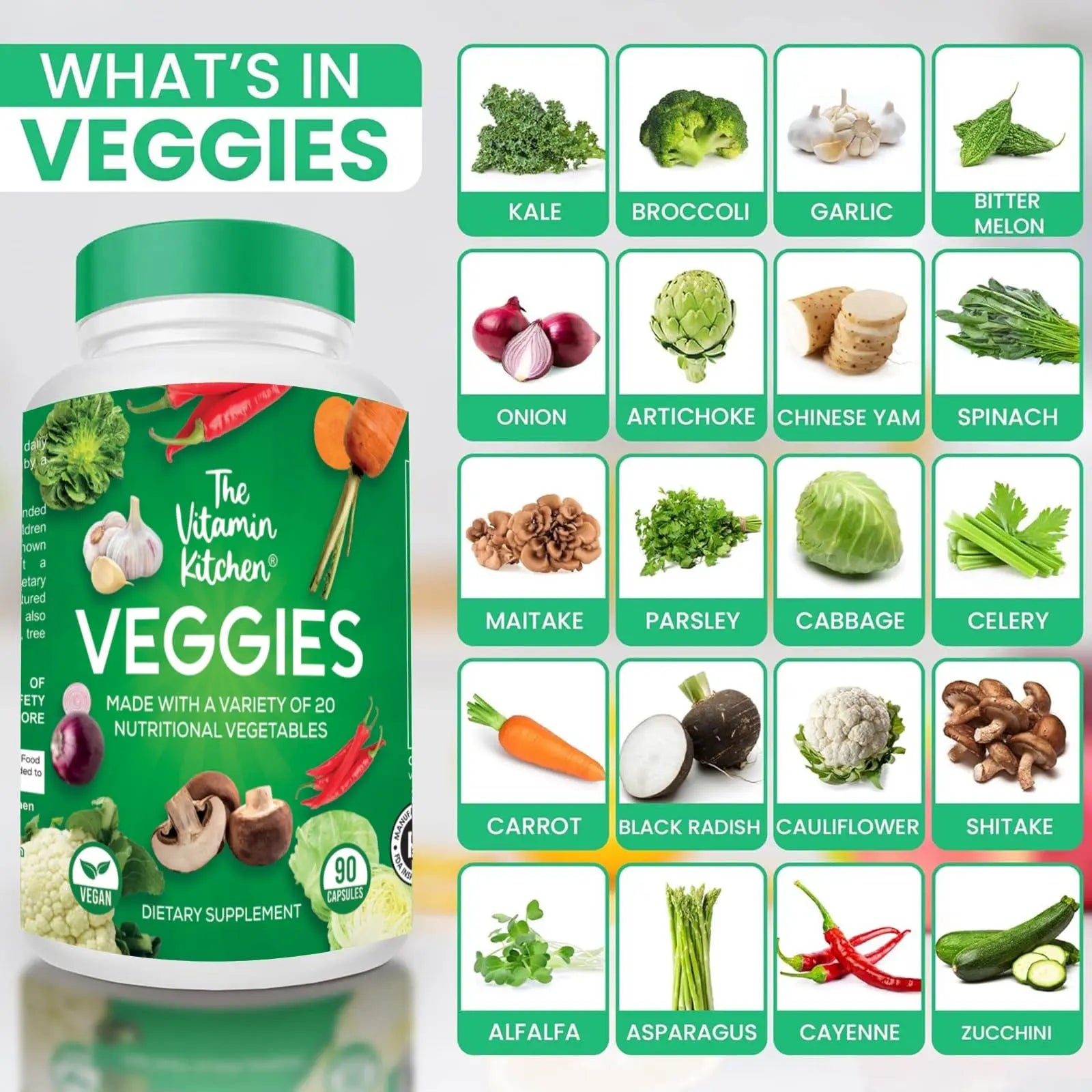 The Vitamin Kitchen Fruit and Veggie Supplements-90 Fruits, 90 Veggies Capsules The Vitamin Kitchen Au supplements