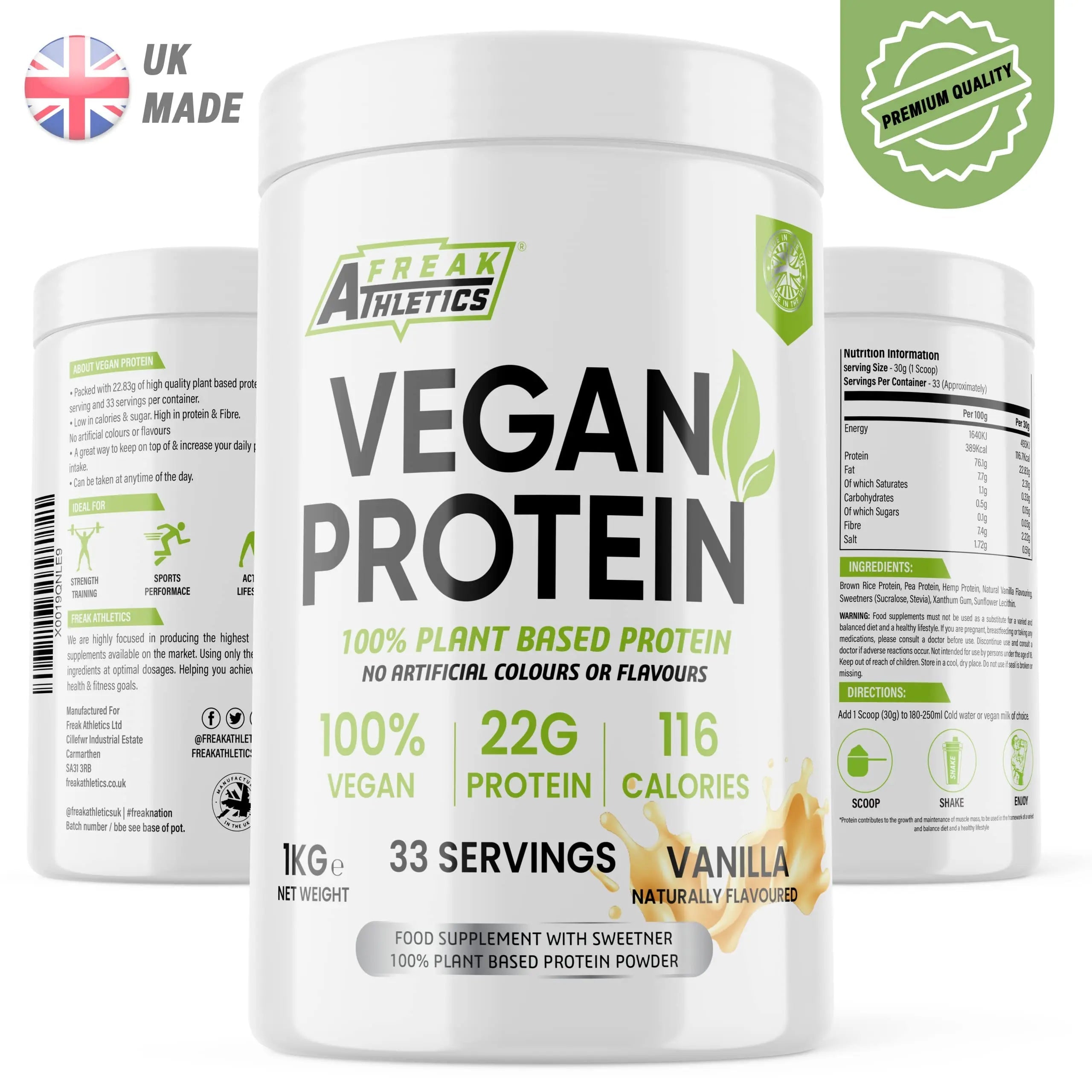 Vegan Protein Powders - Plant Based Vegan Protein Powder 1kg Soy Free Protein Powder Freak Athletics Au supplements