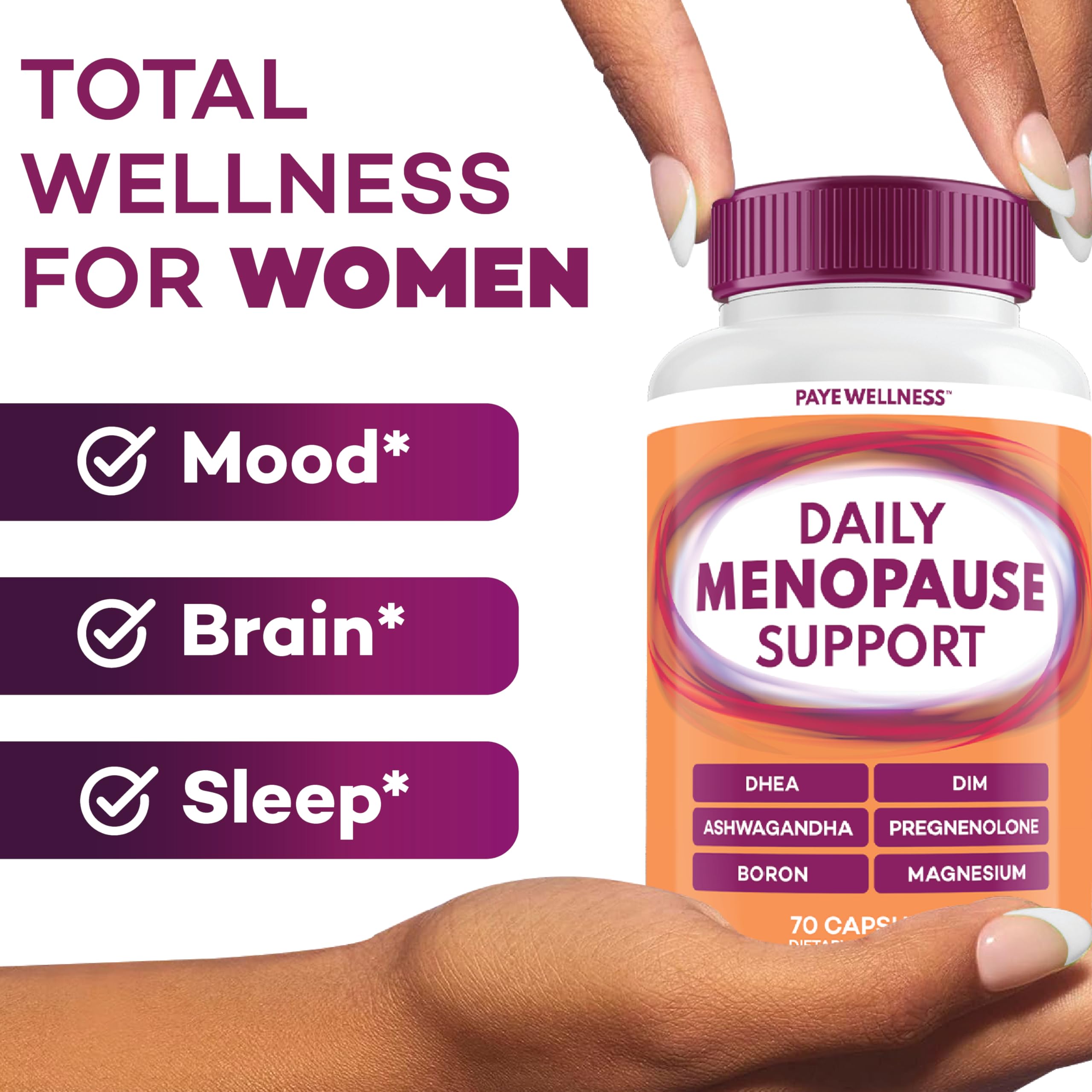 Menopause and Perimenopause Supplement for Women 10-1 Relief Formula for Hot Flashes, Night Sweats, Mood, Energy & Hormone – DIM, Ashwagandha, Vitamin D, DHEA, Zinc, Magnesium 2-Pack, 140 Capsules PAYÉ Au supplements