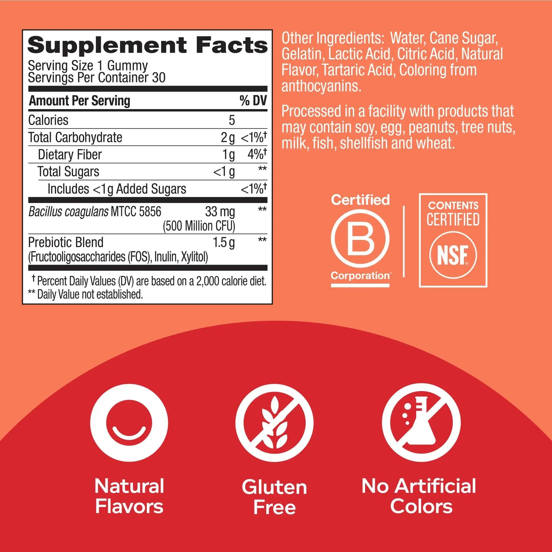 OLLY Kids Immunity Gummy, Immune Support, Wellmune, Elderberry, Vitamin C, Zinc & Probiotic + Prebiotic Gummy, Digestive Support and Gut Health, 500 Million CFUs, Fiber OLLY Au supplements