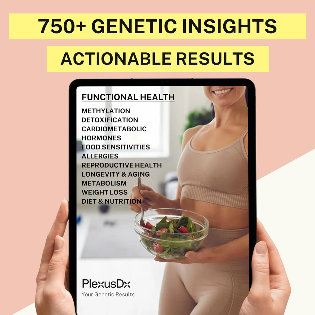 Genetic Methylation Test & Functional Health DNA Test | 750+ DNA Reports Including MTHFR, Cardiovascular, Nutrition, Gut Health, Hormones, Microbiome | Supplement & Diet Recommendations PlexusDX Au supplements