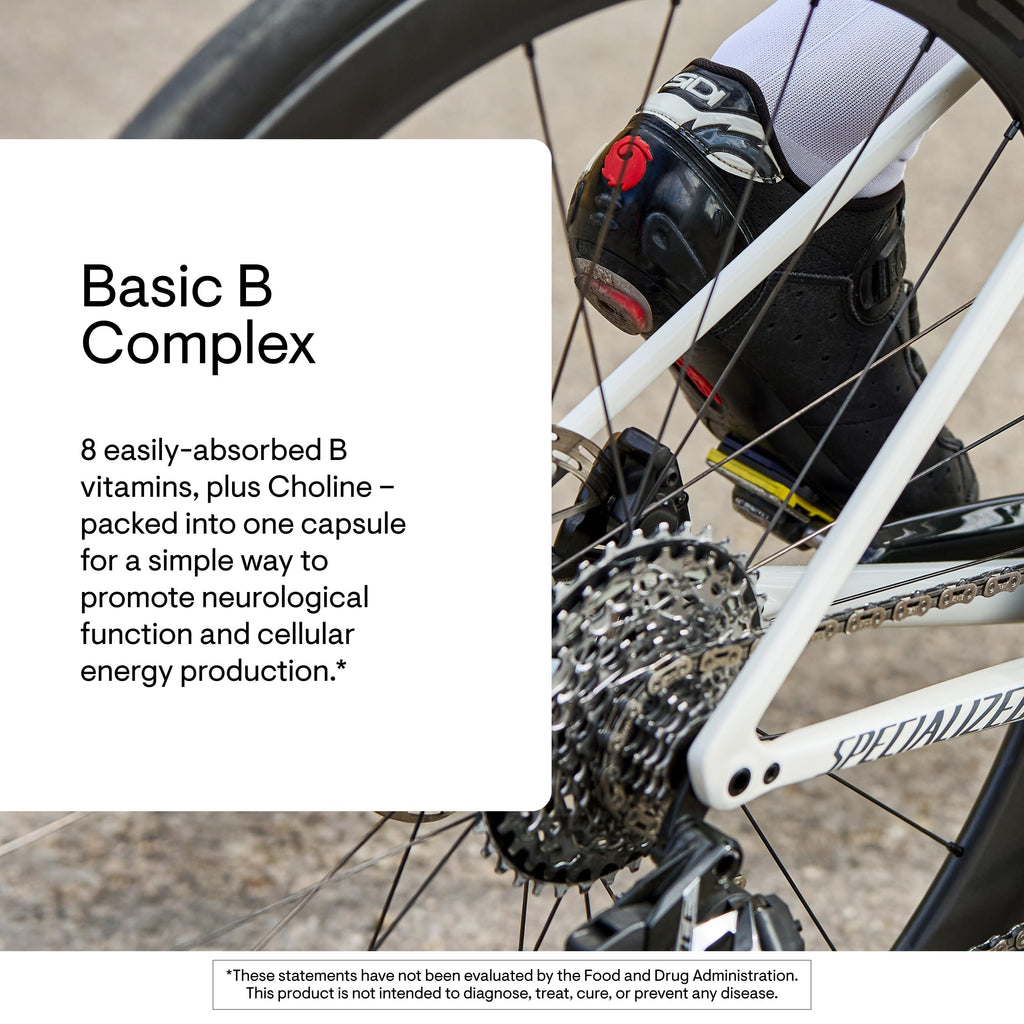 THORNE - Basic B-Complex - Tissue-Ready Vitamin B Complex Supplement with Choline - Supports Cellular Energy Production, Brain Health & Red Blood Cell Formation